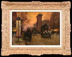Port Saint-Denis - Le Soir - Impressionistische Stadtlandschaft, Öl von Edouard Cortes
