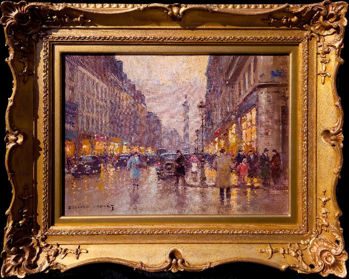 Édouard Leon Cortès Figurative Painting – Rue De La Paix, Paris