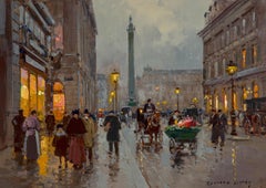 Rue de la Paix, Place Vendôme - Ölgemälde von Paris, an der Rue de la Paix