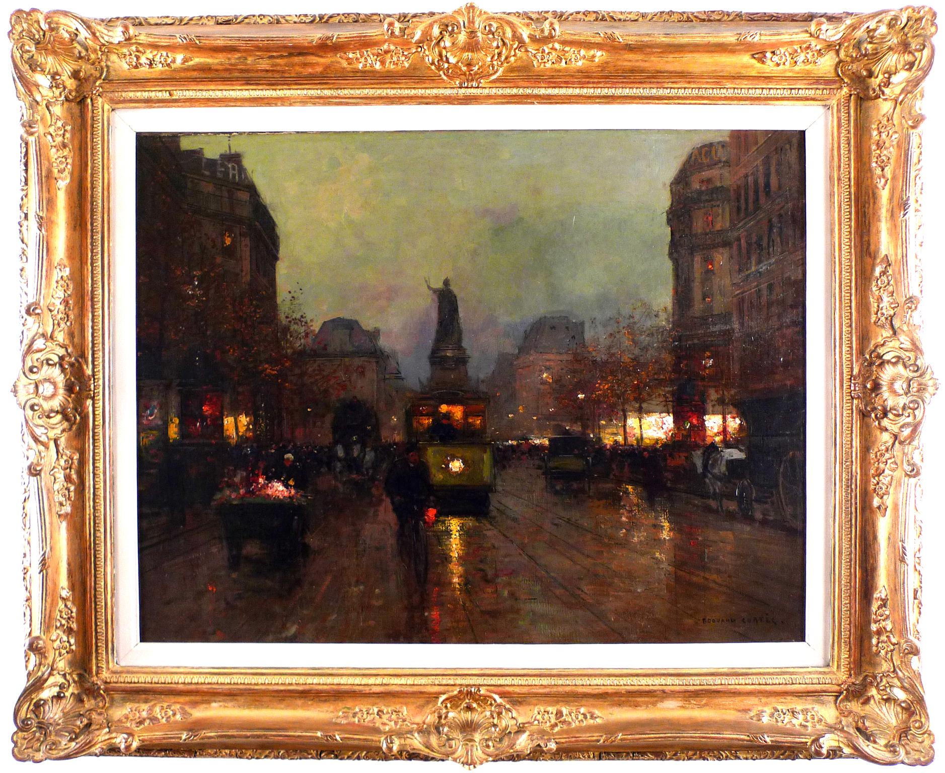 Édouard Leon Cortès - "Rue de la Republique", Early 20th Century Oil on  Canvas by Edouard Cortès For Sale at 1stDibs