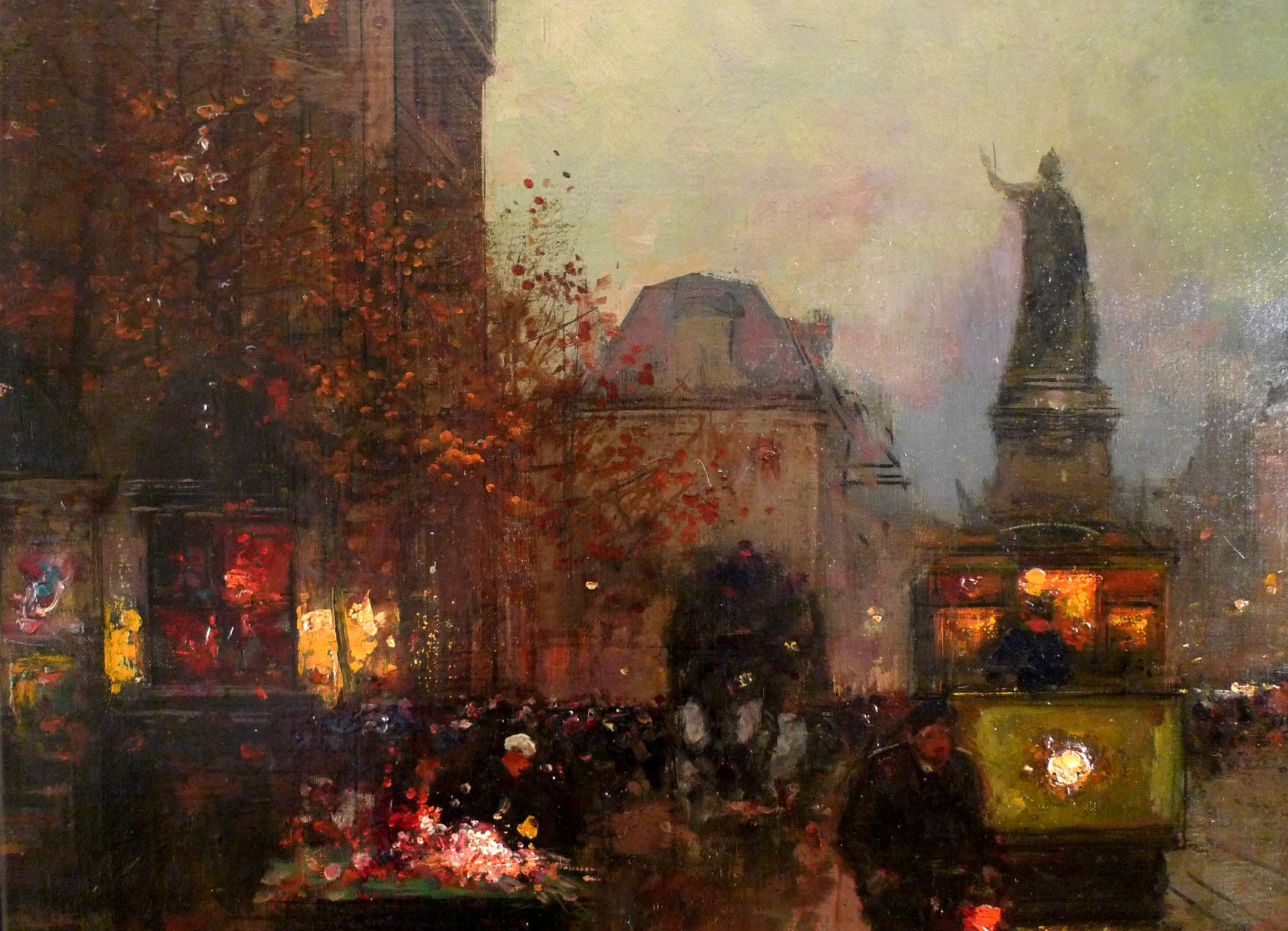 Place de la République, Huile sur toile du 20e siècle par Edouard Léon Cortès en vente 3