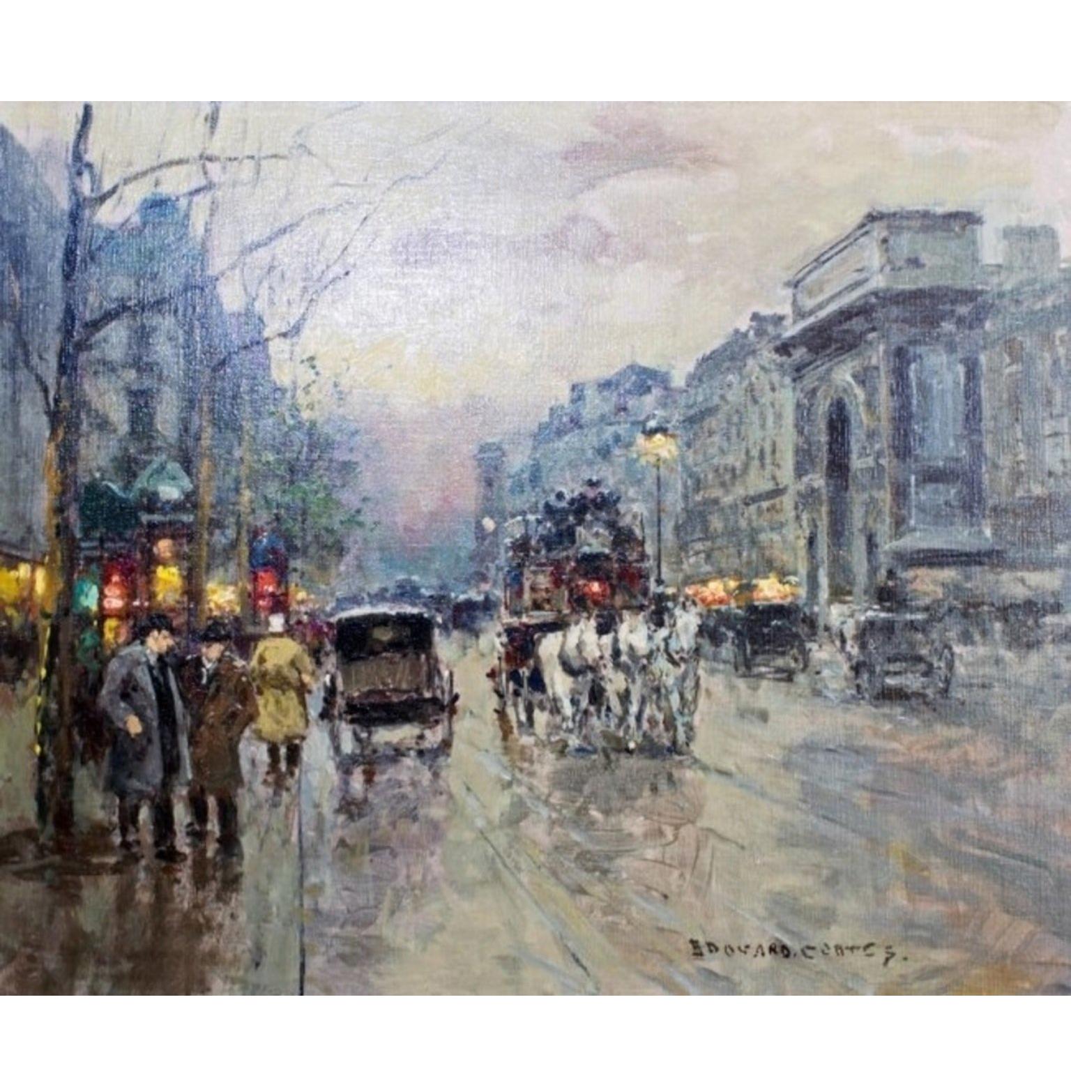 Edouard Leon Cortes "Porte Sain-Denis" Signed Édouard Cortès For Sale