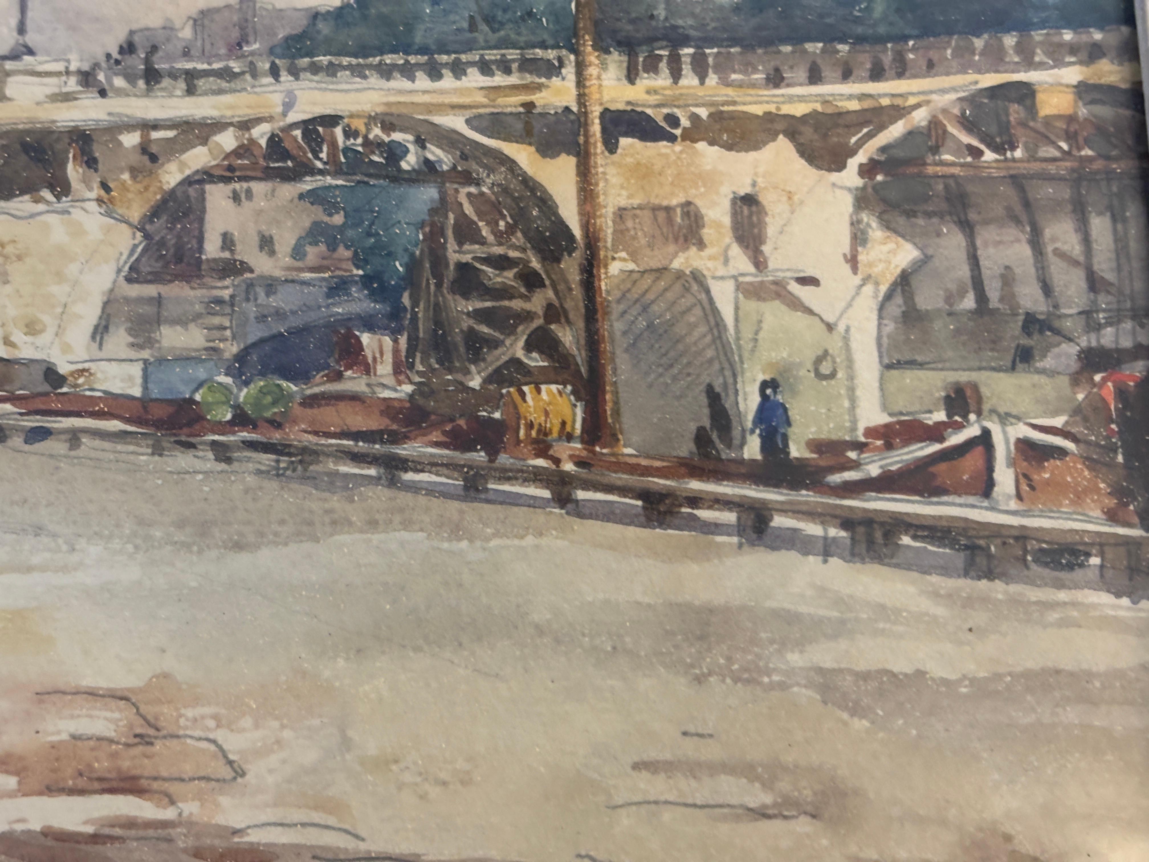 20e siècle Vue impressionniste française de Notre-Dame, Paris en vente 2