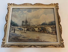 Vista impresionista francesa del siglo XX de Notre-Dame, París