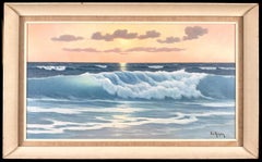 Sunset Seascape - Large Mid 20th Century French Impressionist Oil Painting