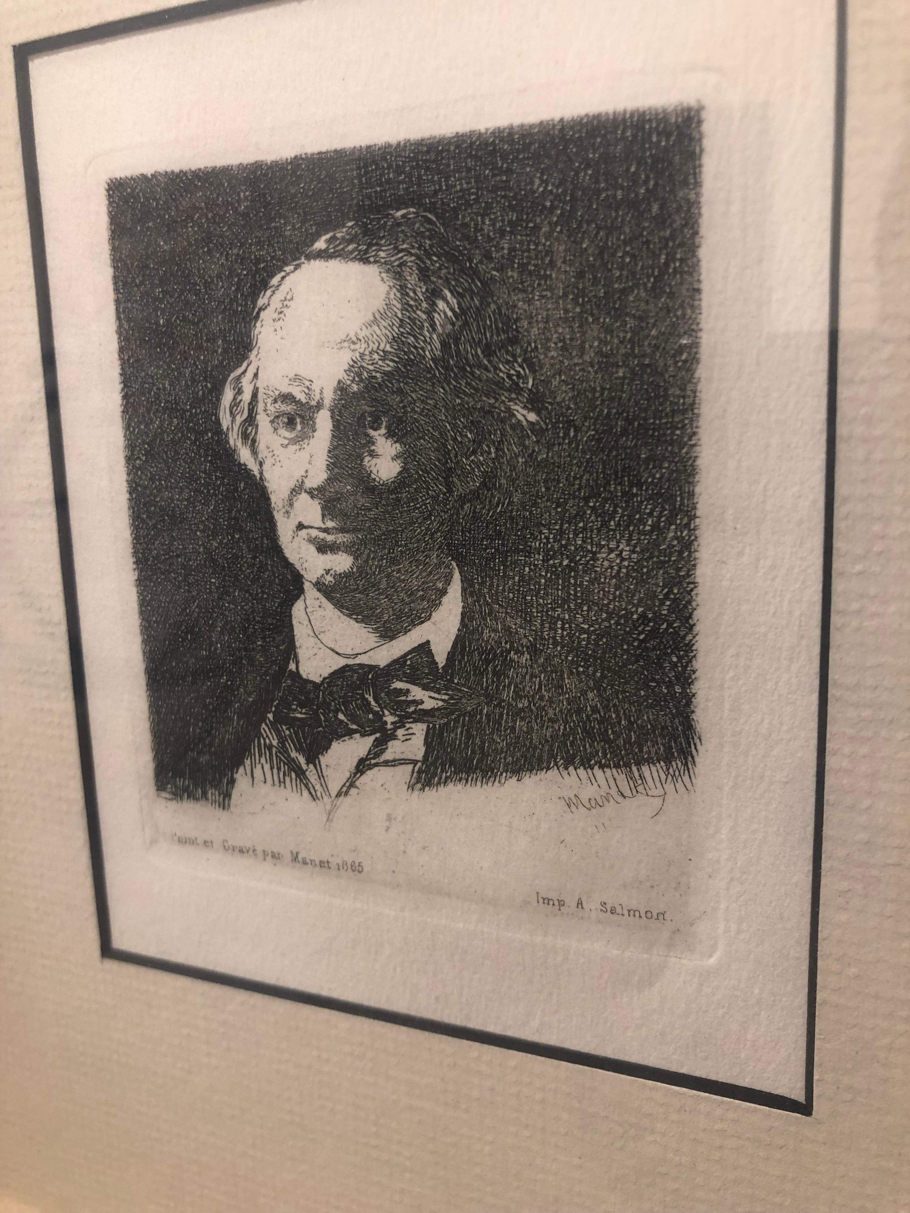 Baudelaire en Face - Print by Edouard Manet