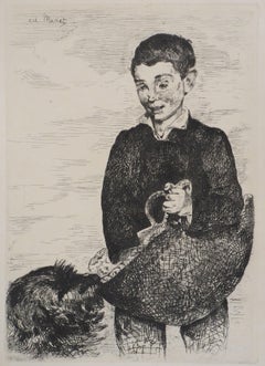 Boy with a Dog - Original Etching (Guerin #27 and Harris #31)