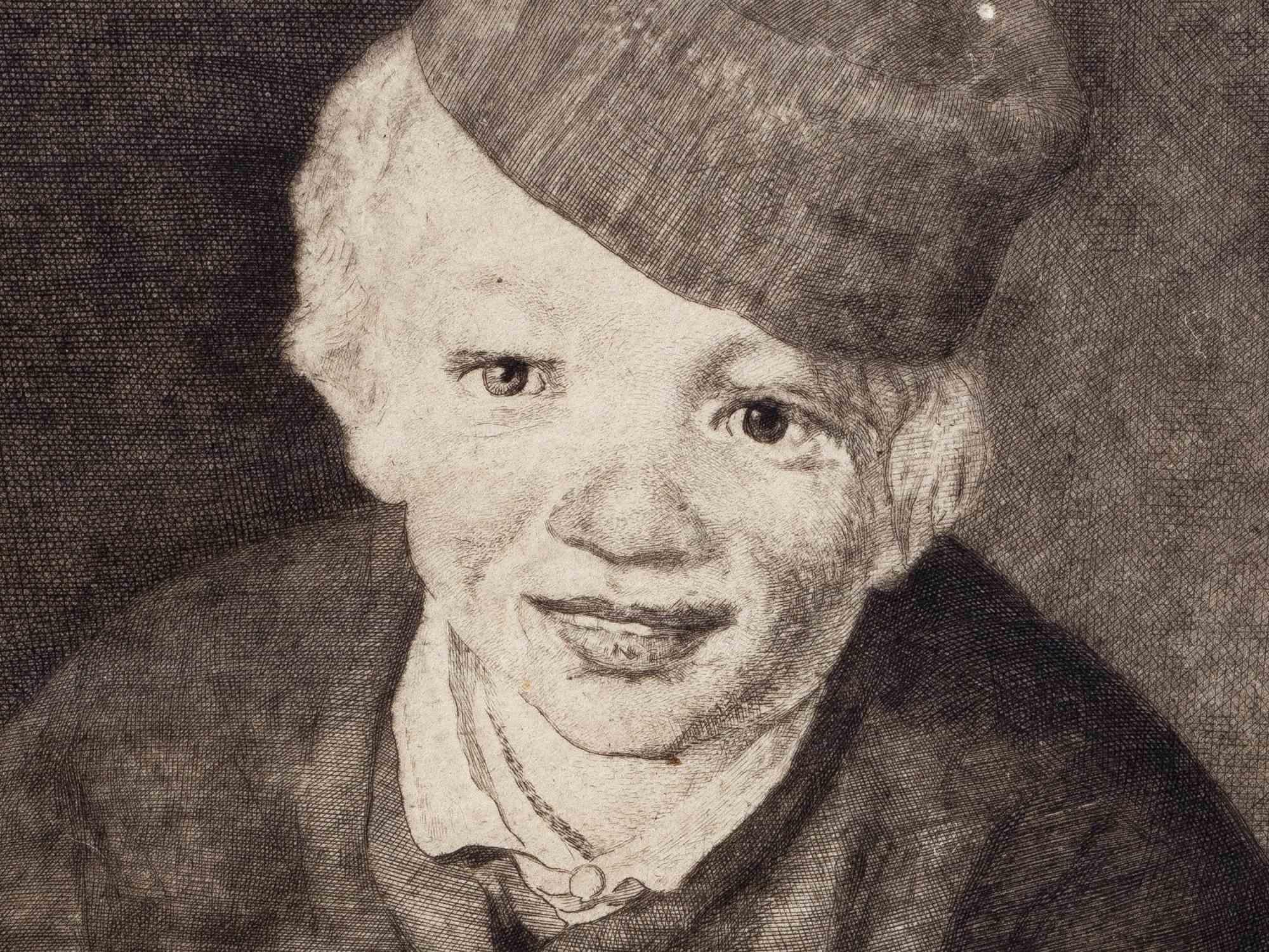 Boy with Cherries - eau-forte de H. Berengier, d'après E. Manet, début du XXe siècle - Print de Edouard Manet