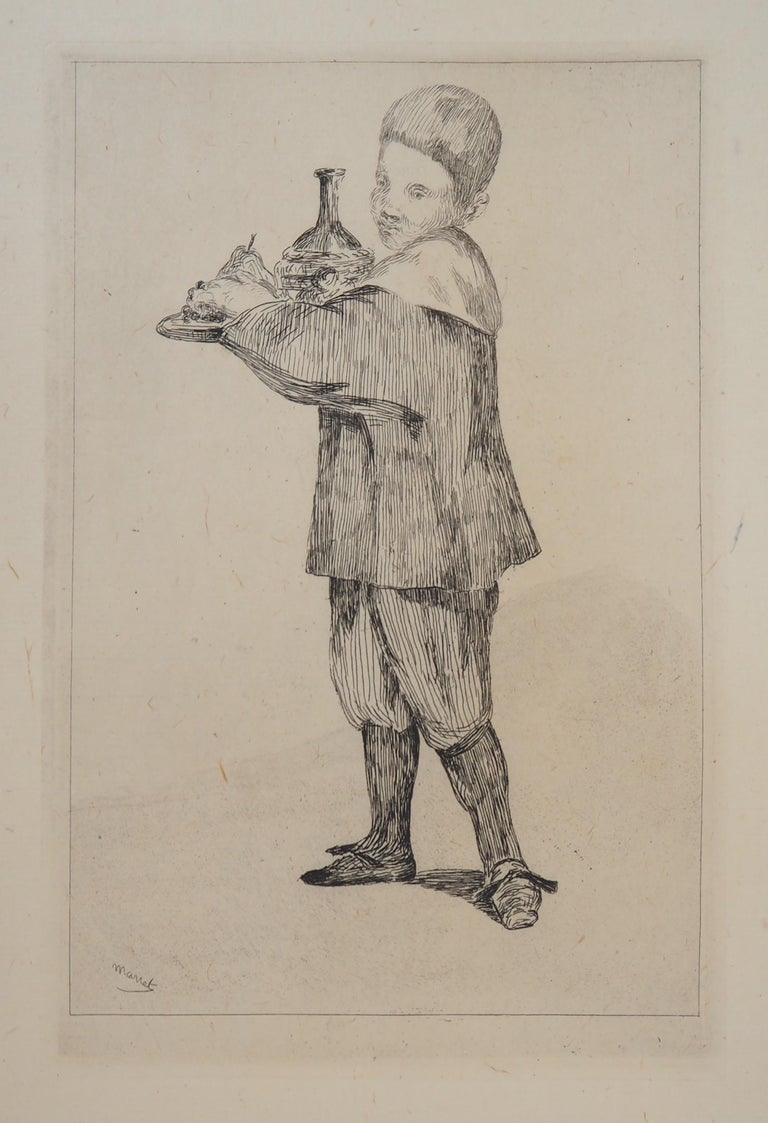 Édouard Manet - Child with a Tray (Pear and Bottle) - Original Etching ...