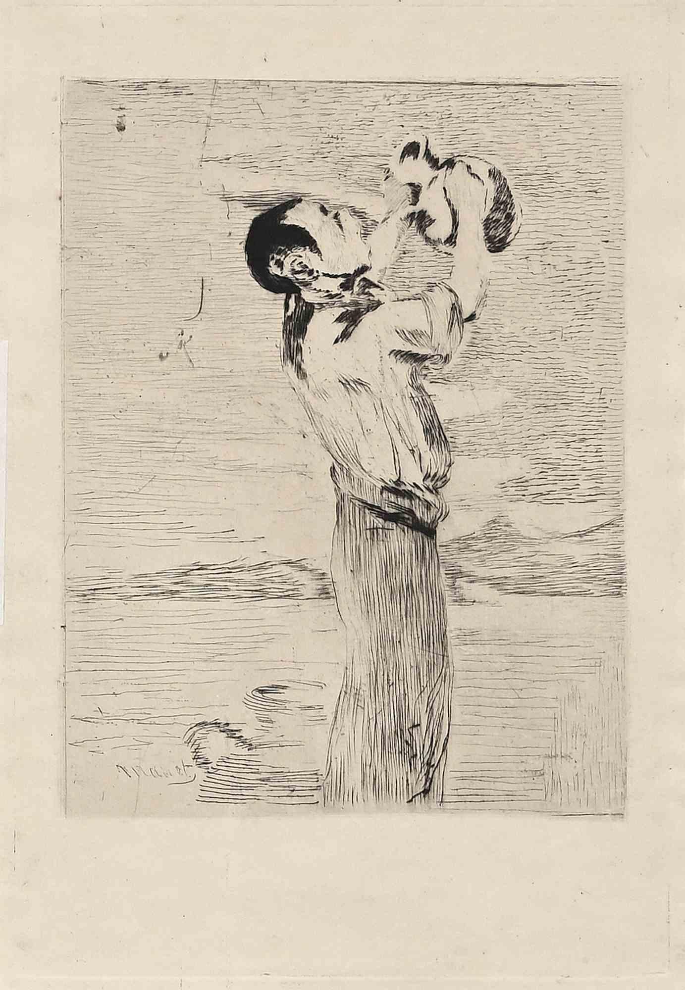 Le Buveur d'Eau (Le bouffeur d'eau) - eau-forte d'Edouard Manet - années 1870
