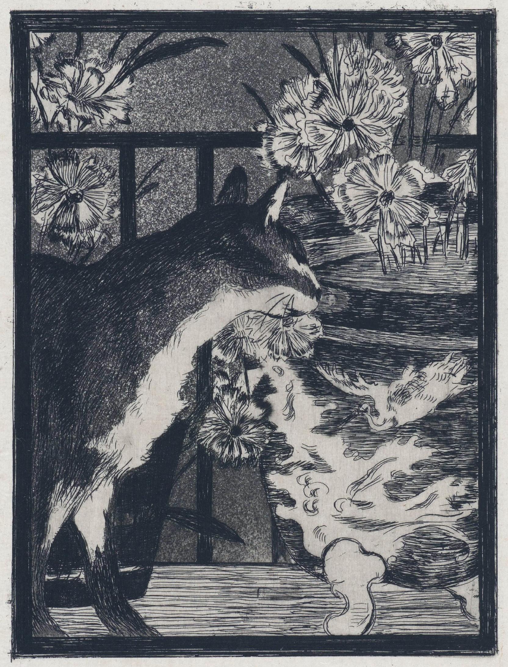 Le Chat et les Fleurs (de "Les Chats par Champfleury")