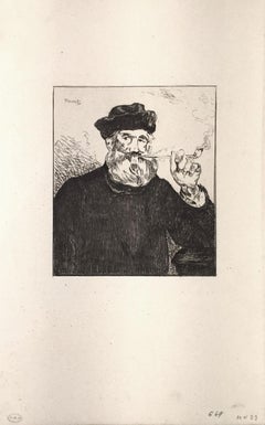 Le Fumeur - Etching by Edouard Manet - 1866