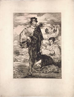 Les Gitanos - Original Etching by E. Manet