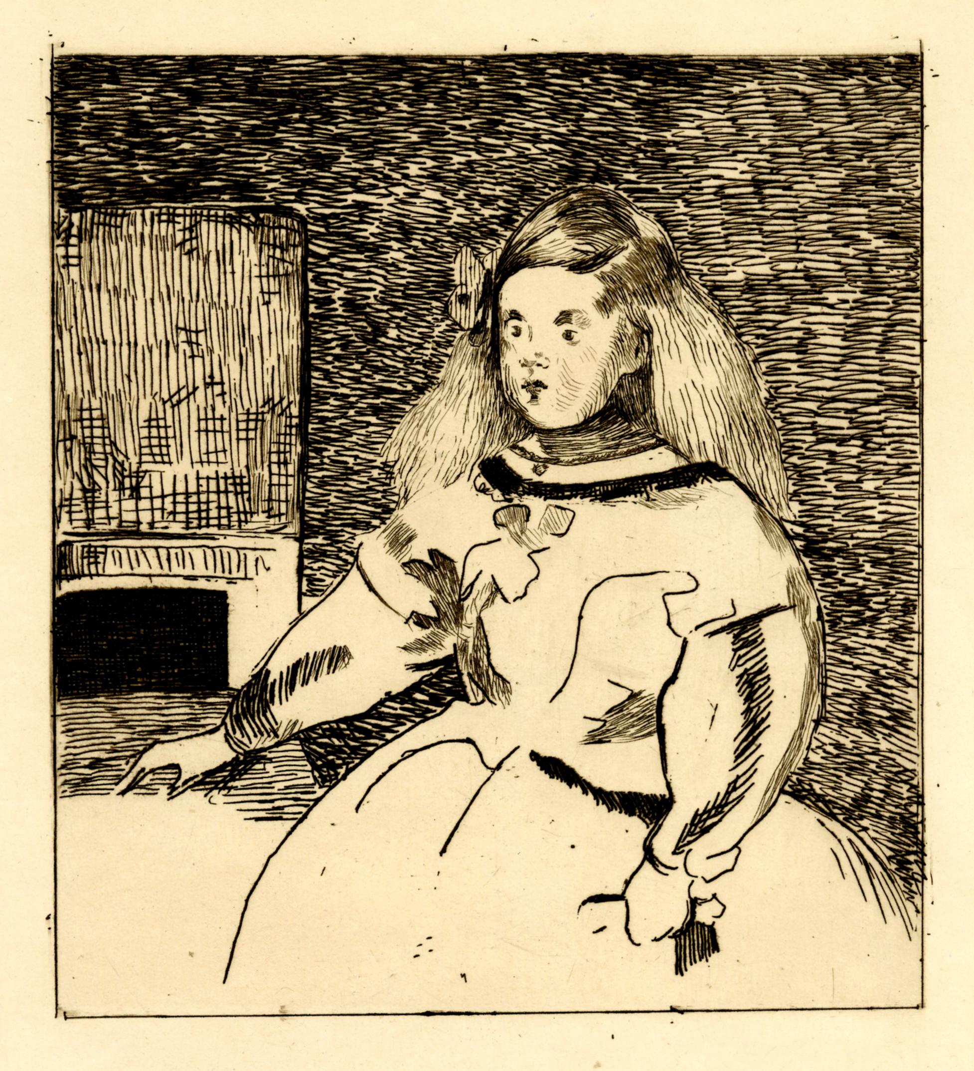 Edouard Manet Portrait Print - L'Infante Marguerite (D'Après Velasquez)