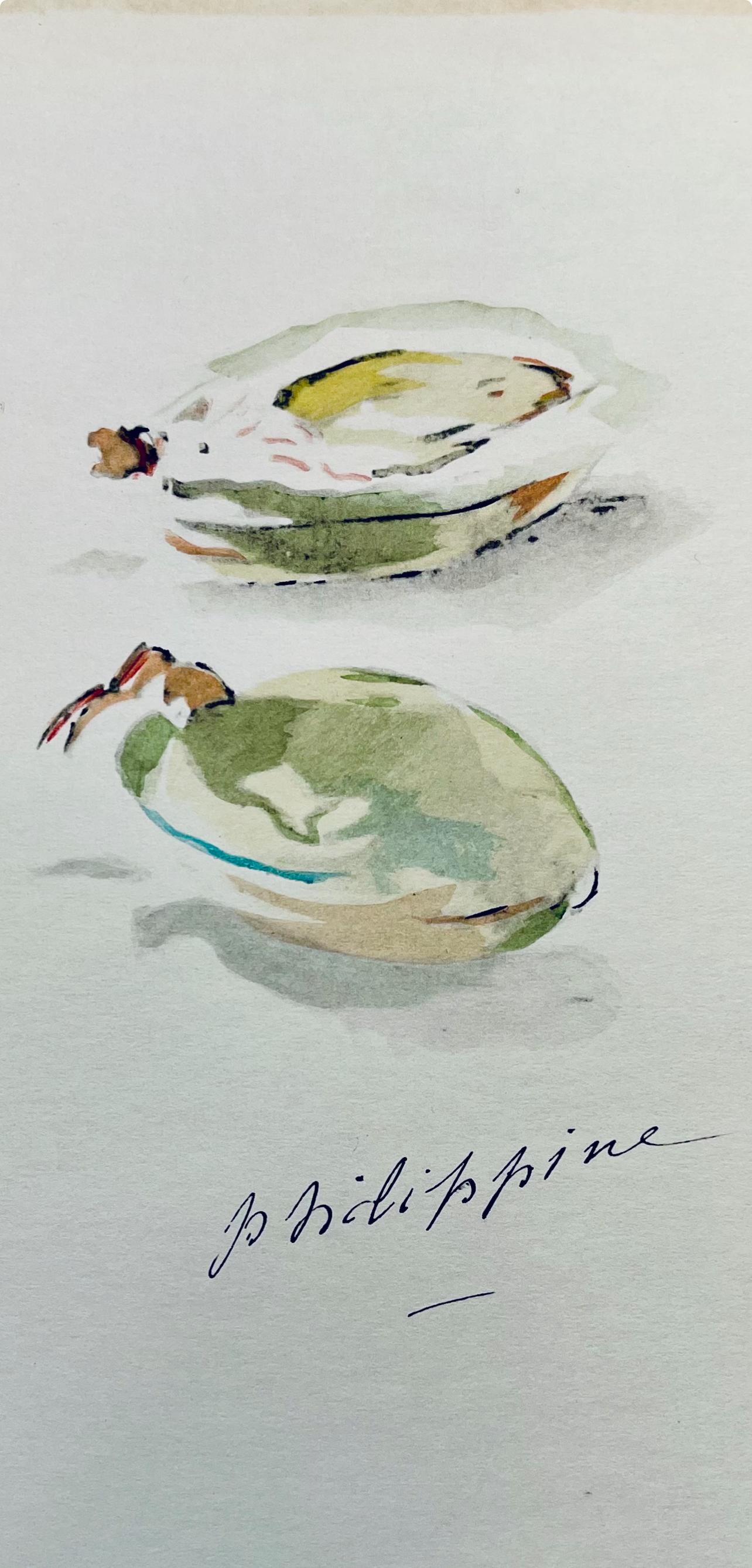 Manet, Composition, Édouard Manet, Letters with Aquarelles (after) - Print by Edouard Manet
