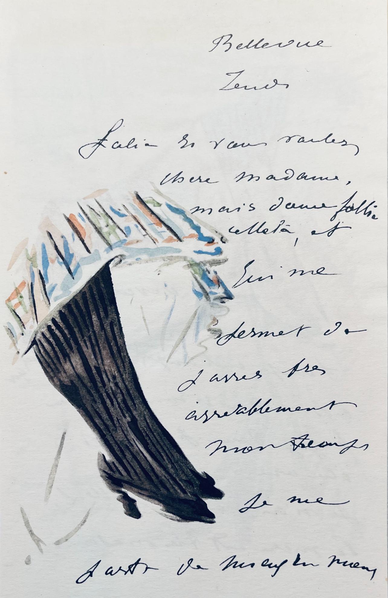 Manet, Composition, Édouard Manet, Letters with Aquarelles (after) - Print by Edouard Manet