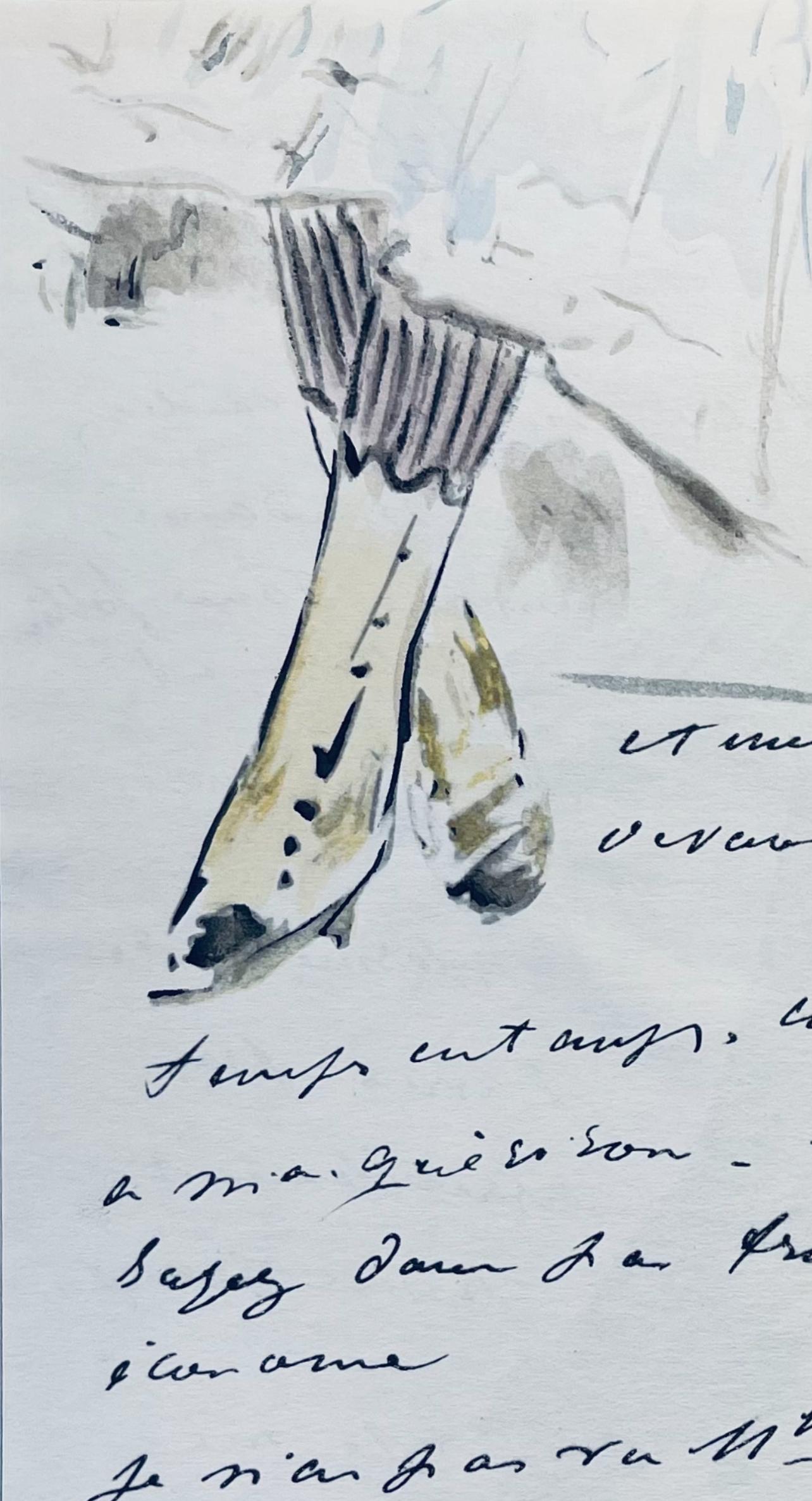 Manet, Composition, Édouard Manet, Letters with Aquarelles (after) - Impressionist Print by Edouard Manet