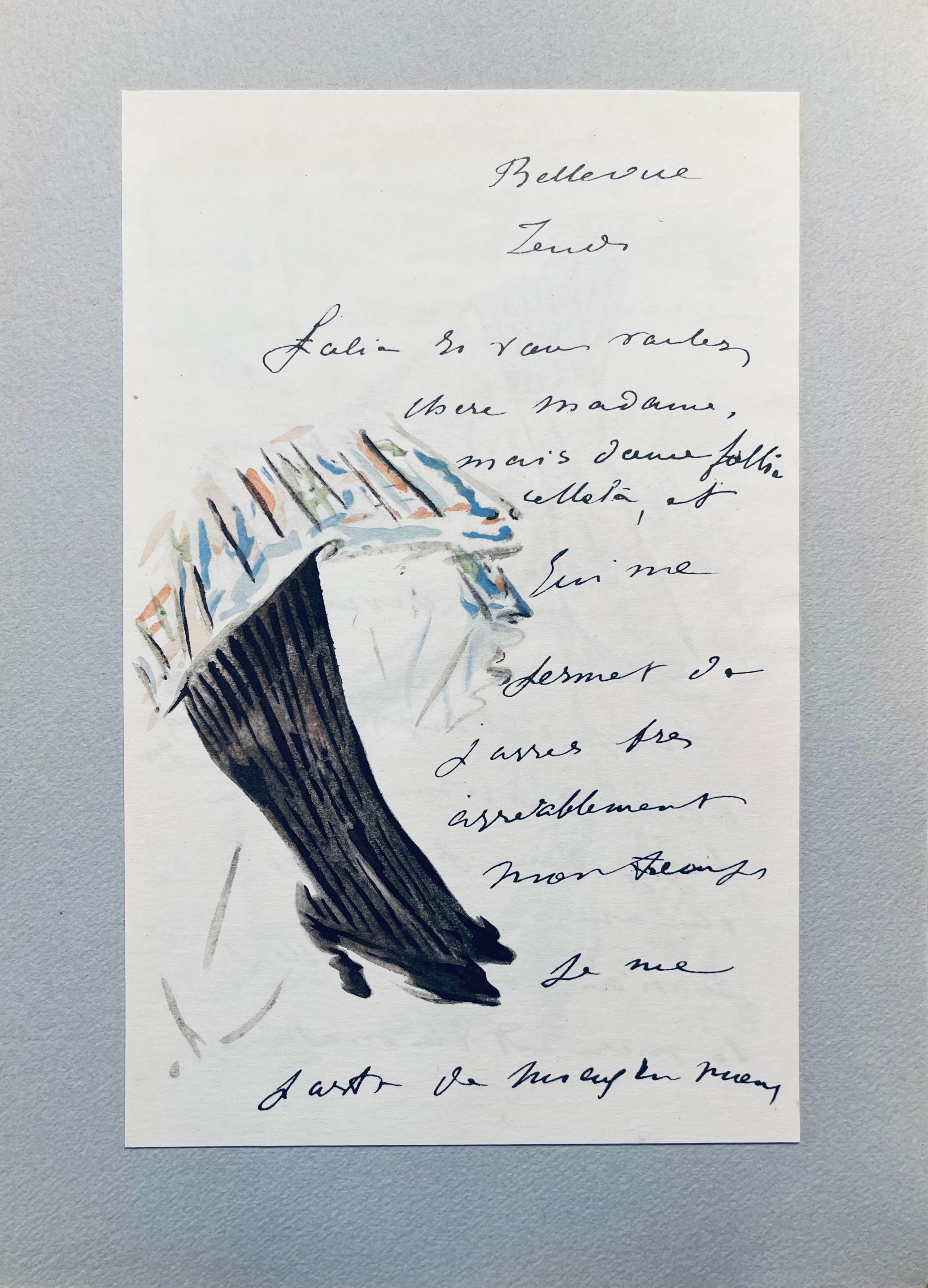 Manet, Composition, Édouard Manet, Letters with Aquarelles (after) For Sale 2