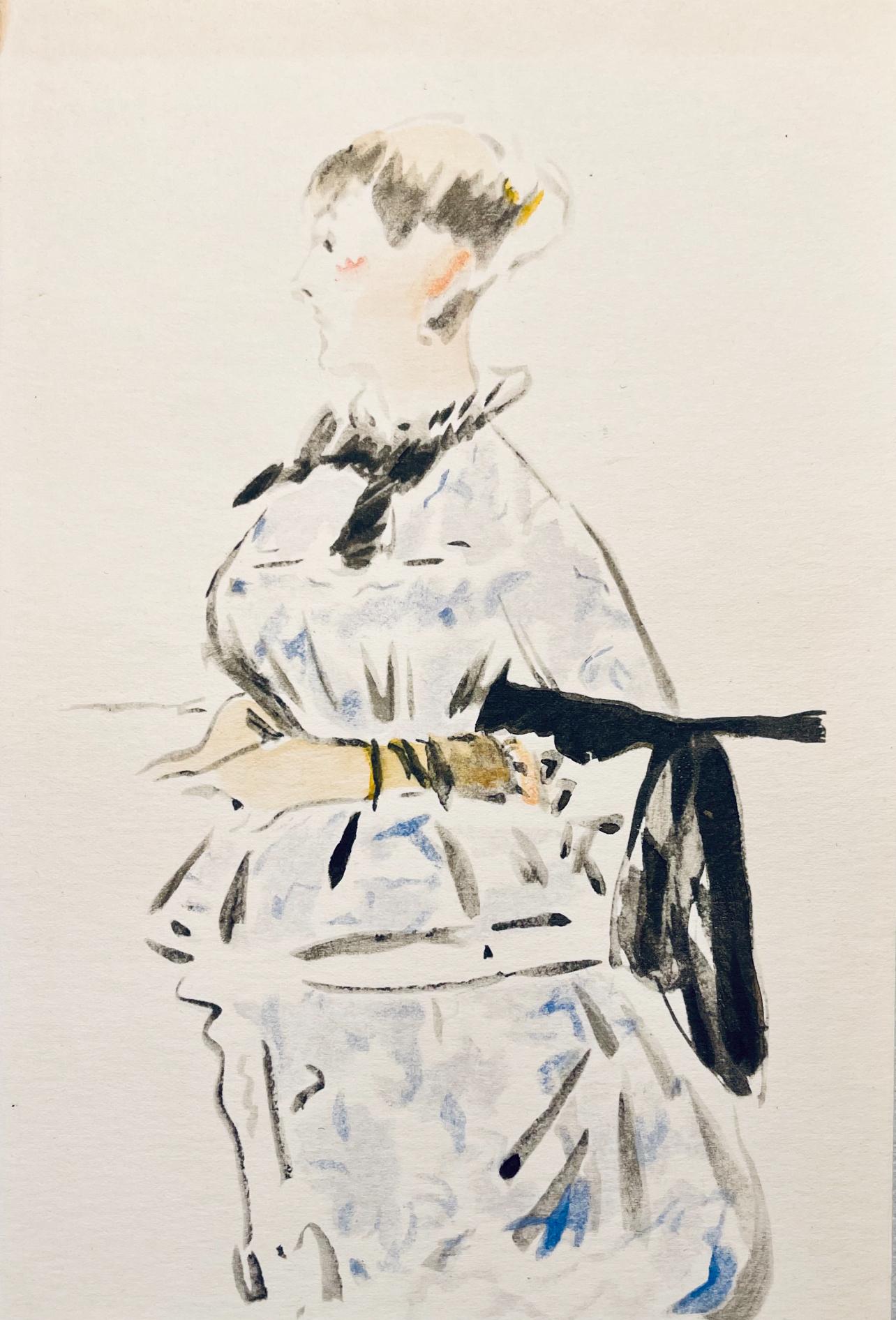 Edouard Manet Figurative Print - Manet, Composition, Édouard Manet, Letters with Aquarelles (after)
