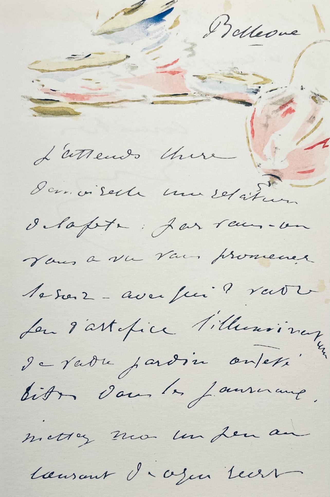 Edouard Manet Landscape Print - Manet, Composition, Édouard Manet, Letters with Aquarelles (after)