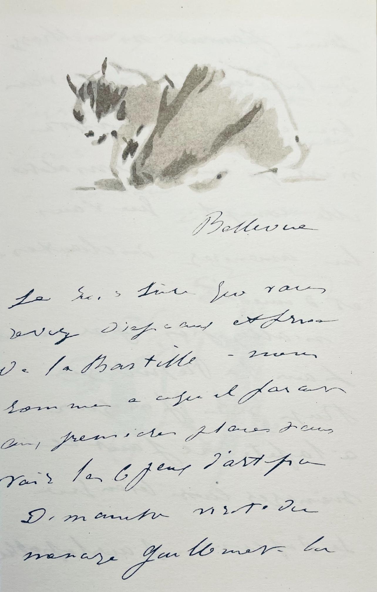 Edouard Manet Figurative Print - Manet, Composition, Édouard Manet, Letters with Aquarelles (after)