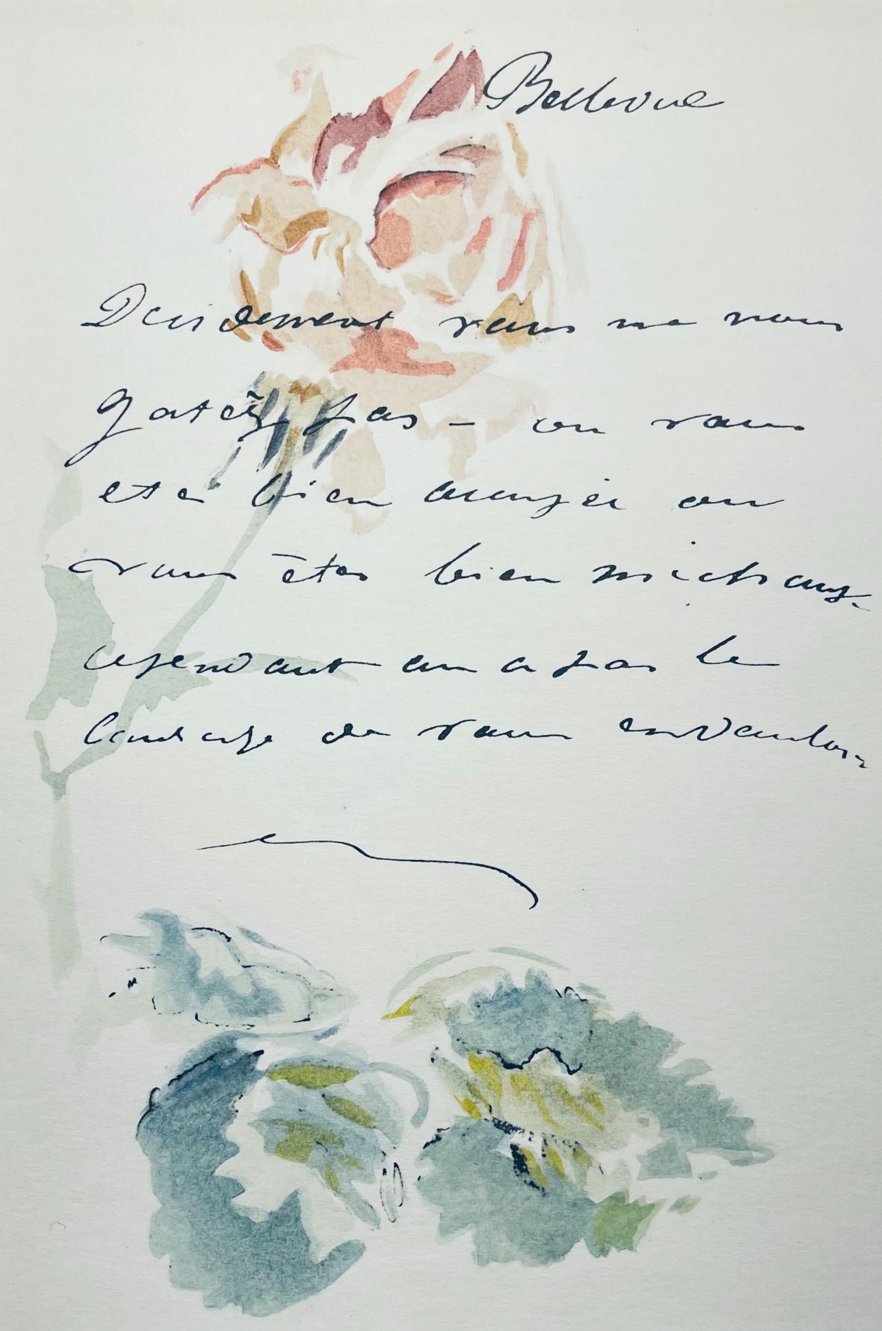 Edouard Manet Landscape Print - Manet, Composition, Édouard Manet, Letters with Aquarelles (after)
