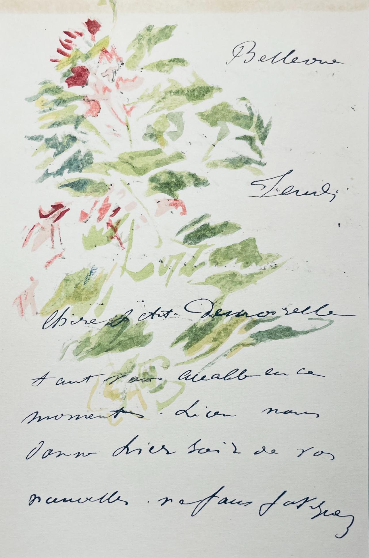 Edouard Manet Landscape Print - Manet, Composition, Édouard Manet, Letters with Aquarelles (after)