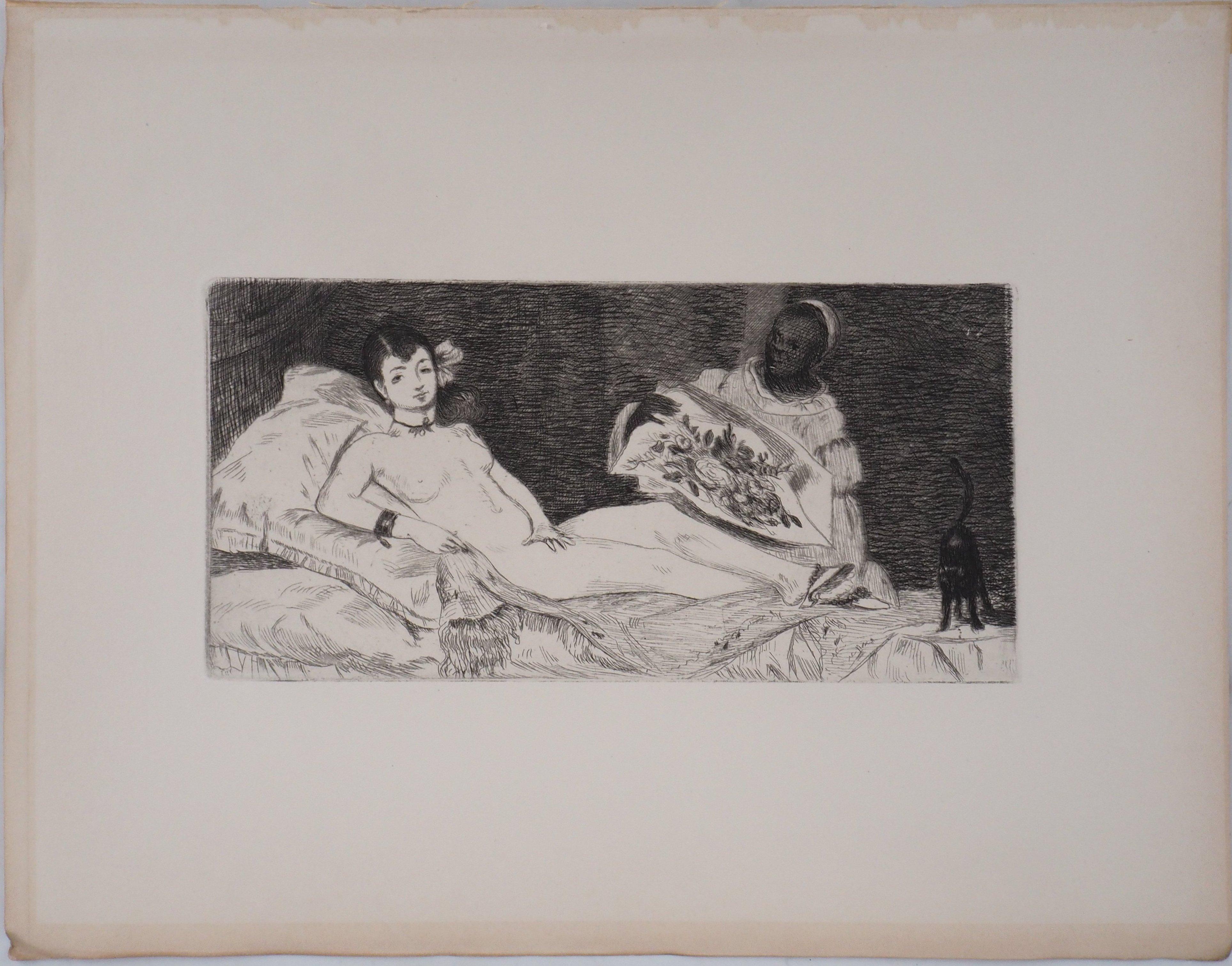 Olympia - Origninal Etching - 1902 - Impressionist Print by Edouard Manet