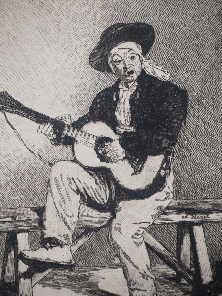 Spanish Guitar Player - Original etching - Ed. Durand Ruel, 1973 For ...