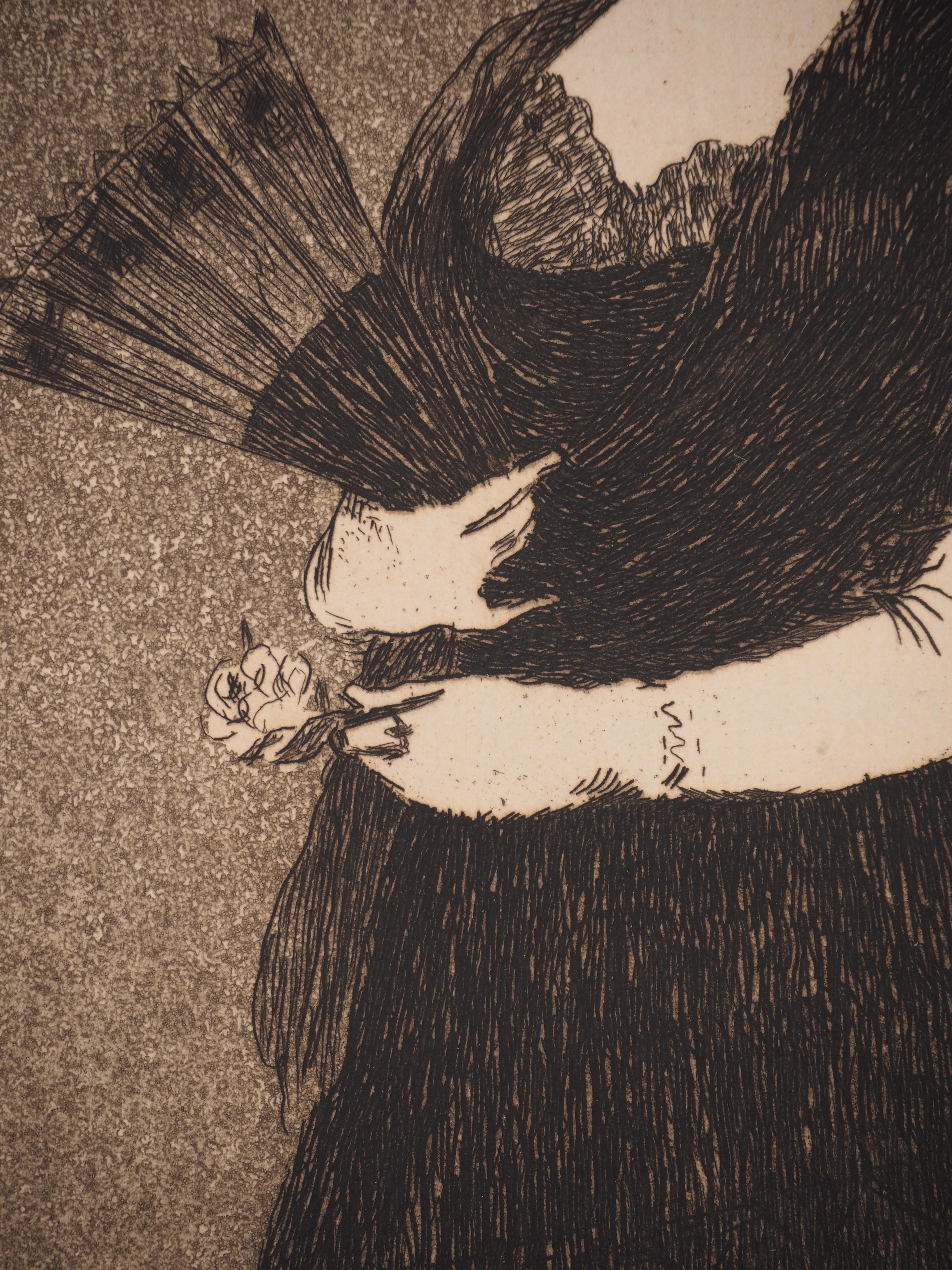 Edouard MANET (1832-1883)
Flor exótica (o Mujer con mantilla) 1869

Grabado original
Firmado en la placa
Sobre vitela 36 x 26 cm

REFERENCIAS:
- Catálogo razonado Guérin nº 51
- Catálogo razonado Fisher nº 46

INFORMACIÓN: Edición limitada a 350