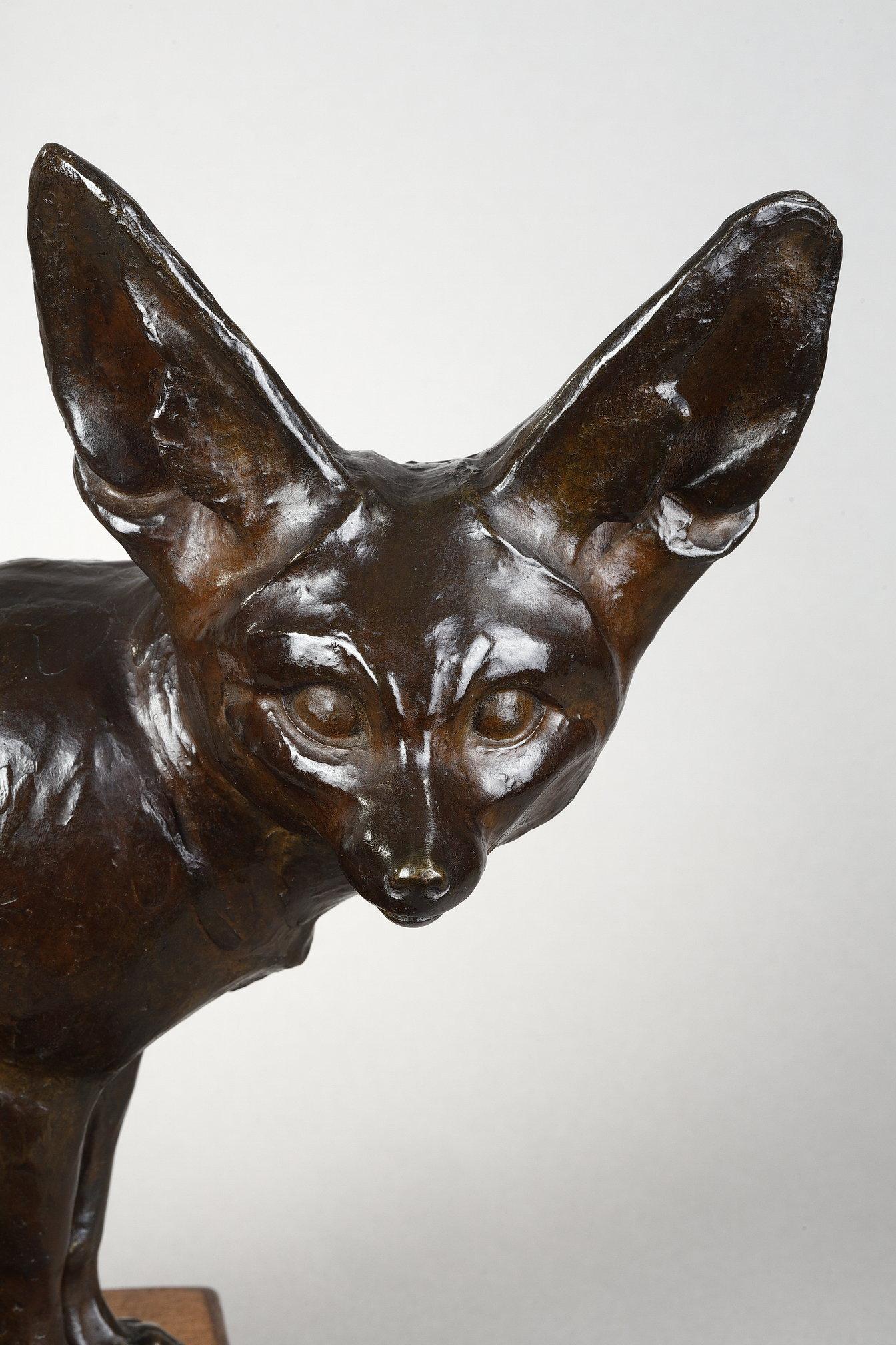 Fennec seated - Sculpture by Edouard Marcel Sandoz