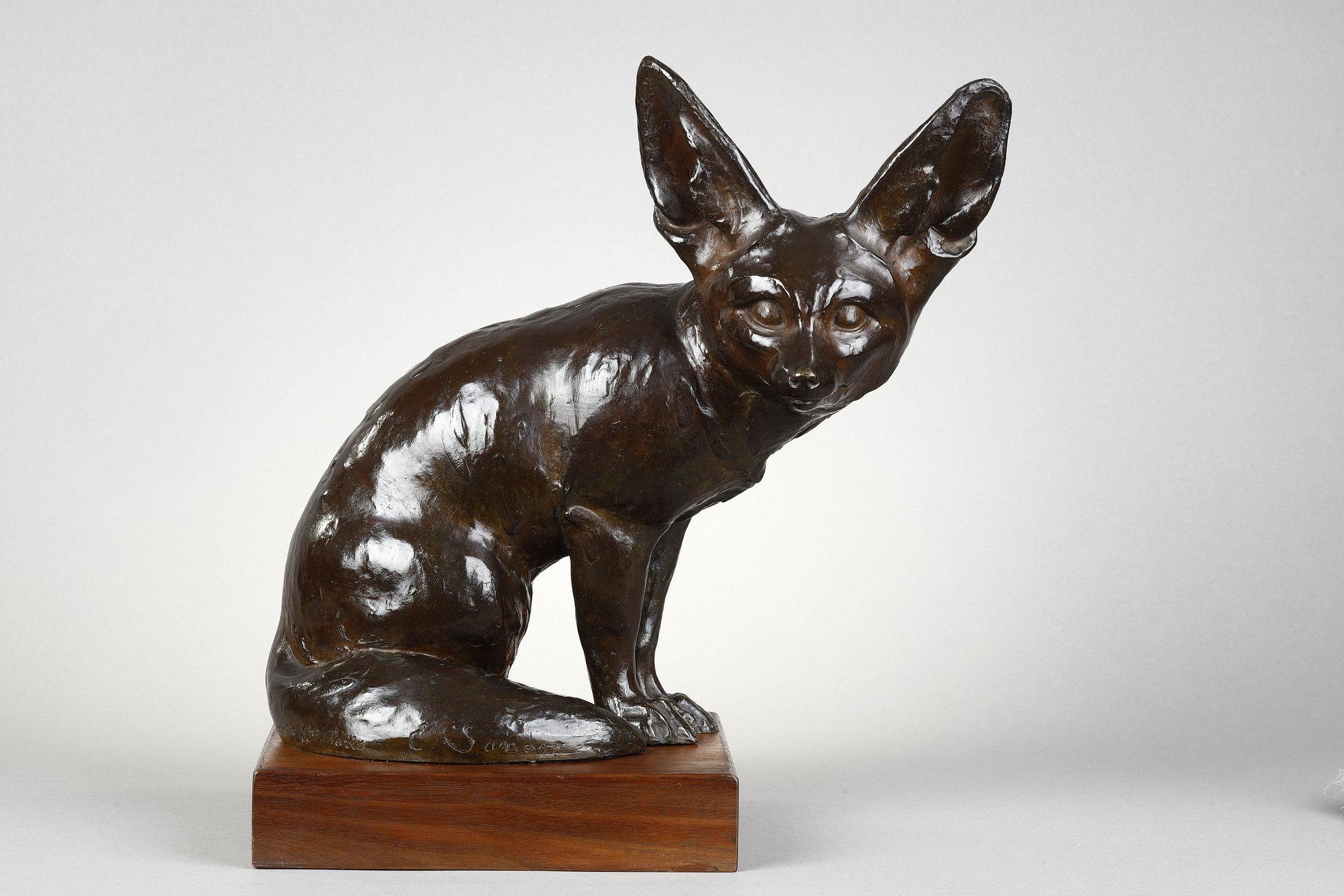 Edouard Marcel Sandoz Figurative Sculpture - Fennec seated