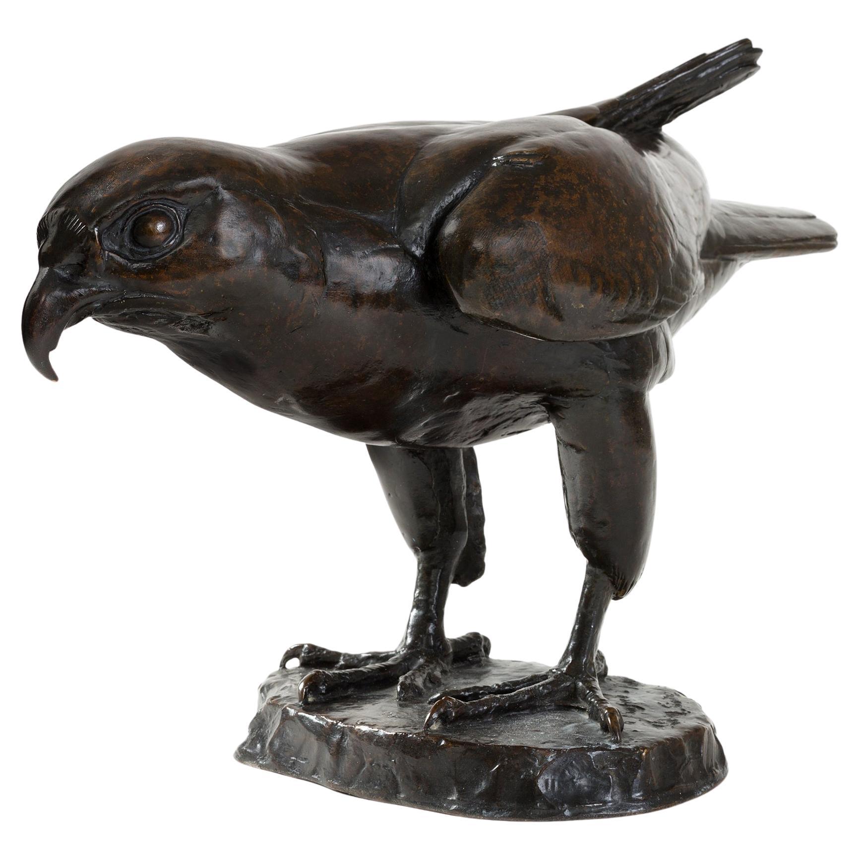 Édouard Marcel Sandoz Bronze Falcon Sculpture
