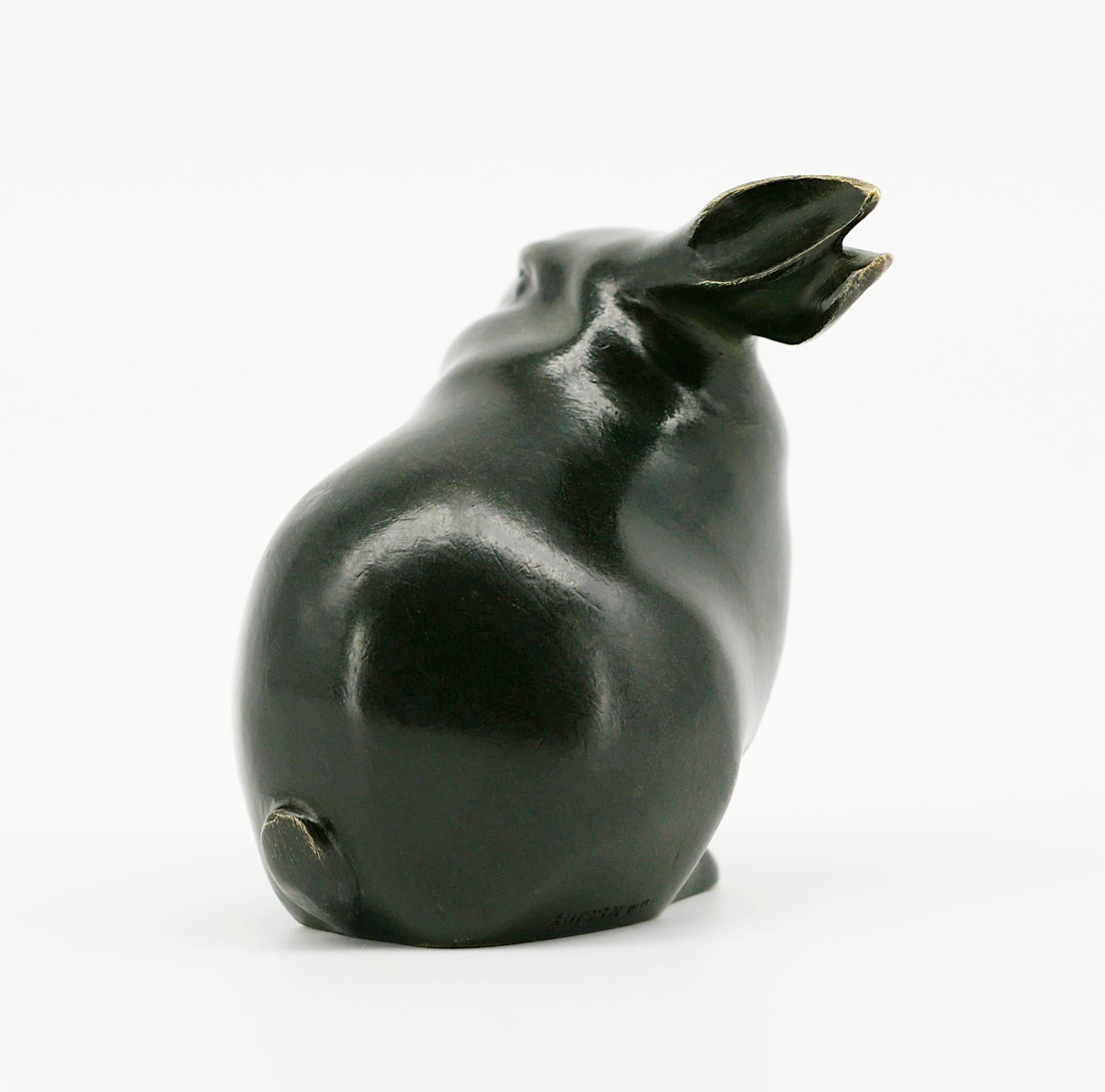 Modern Edouard Marcel SANDOZ Bronze Rabbit Sculpture, 1920 For Sale