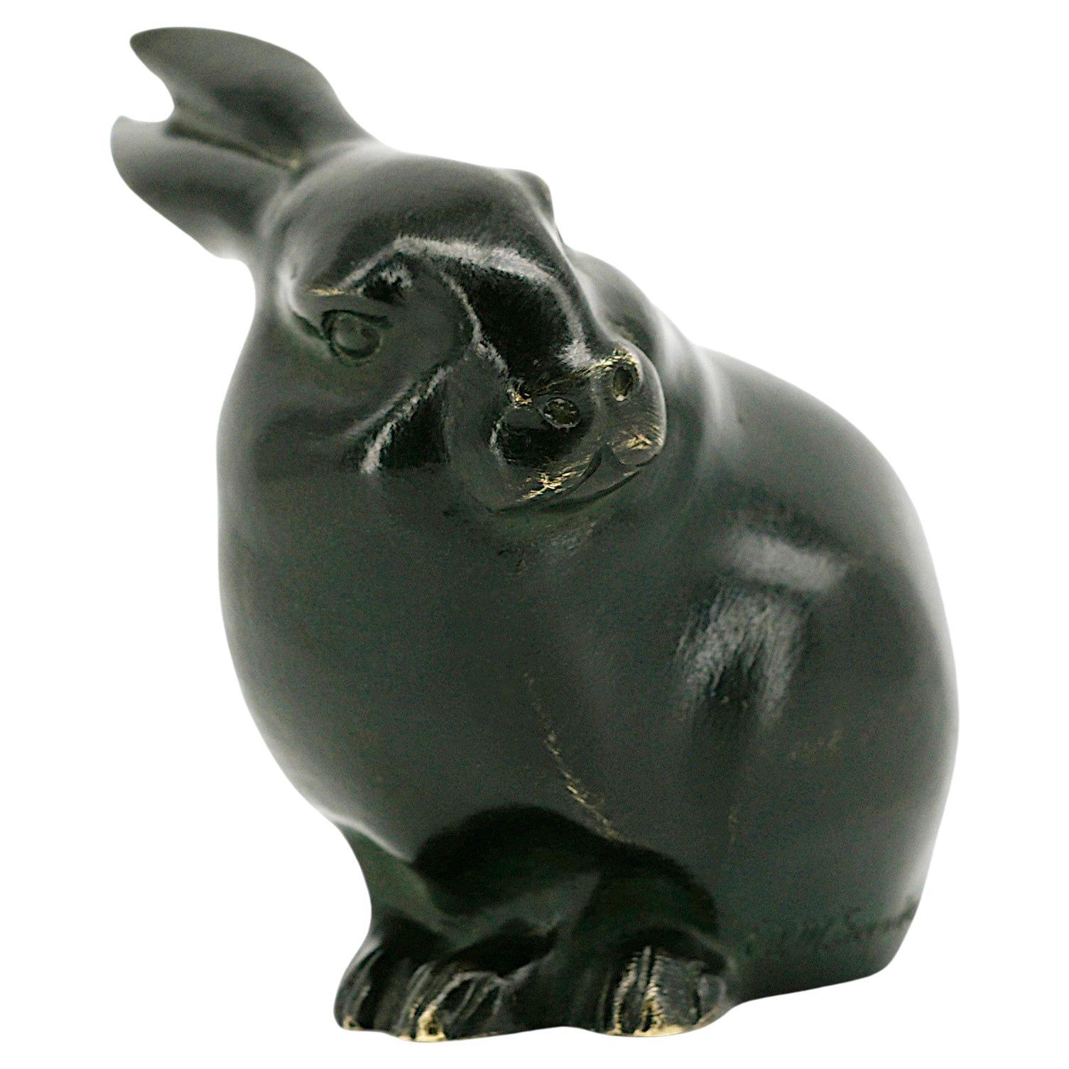 Edouard Marcel SANDOZ Bronze Rabbit Sculpture, 1920 For Sale