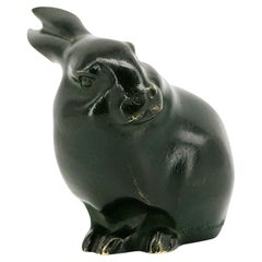 Edouard Marcel SANDOZ Bronze Rabbit Sculpture, 1920