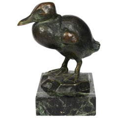 Sculpture animalière de canard en bronze d'Edouard-Marcel Sandoz