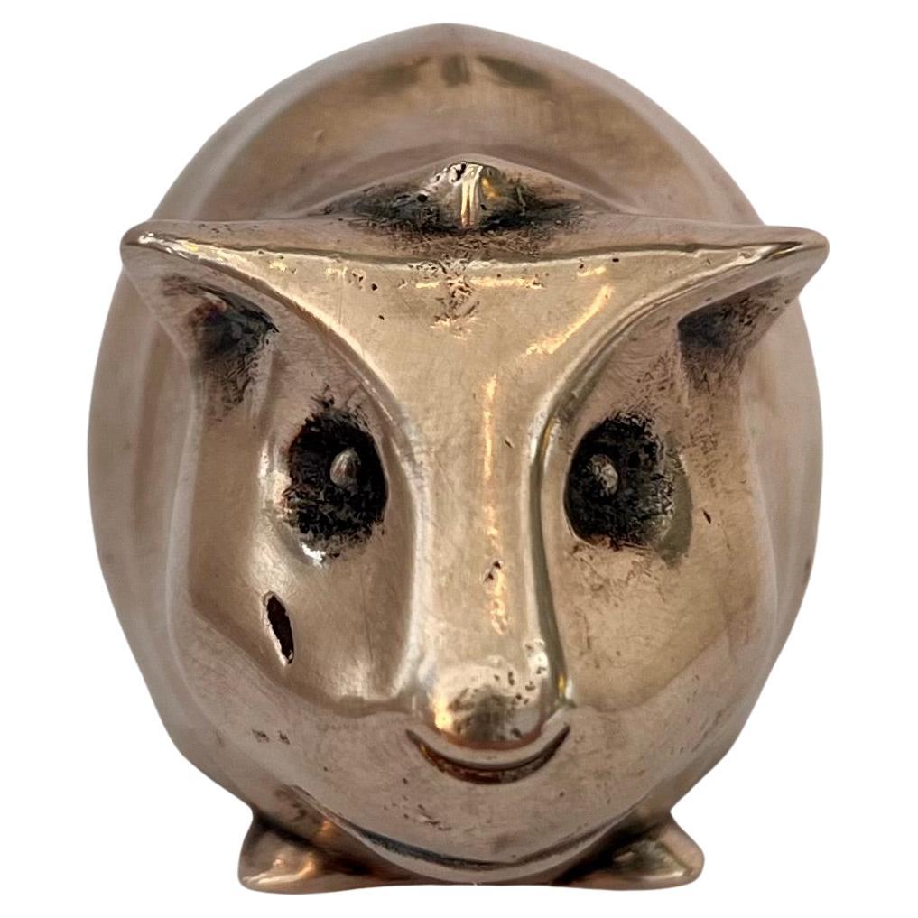 Edouard Marcel Sandoz ; "Guinea pig", silver plated bronze sculpture c.1930 