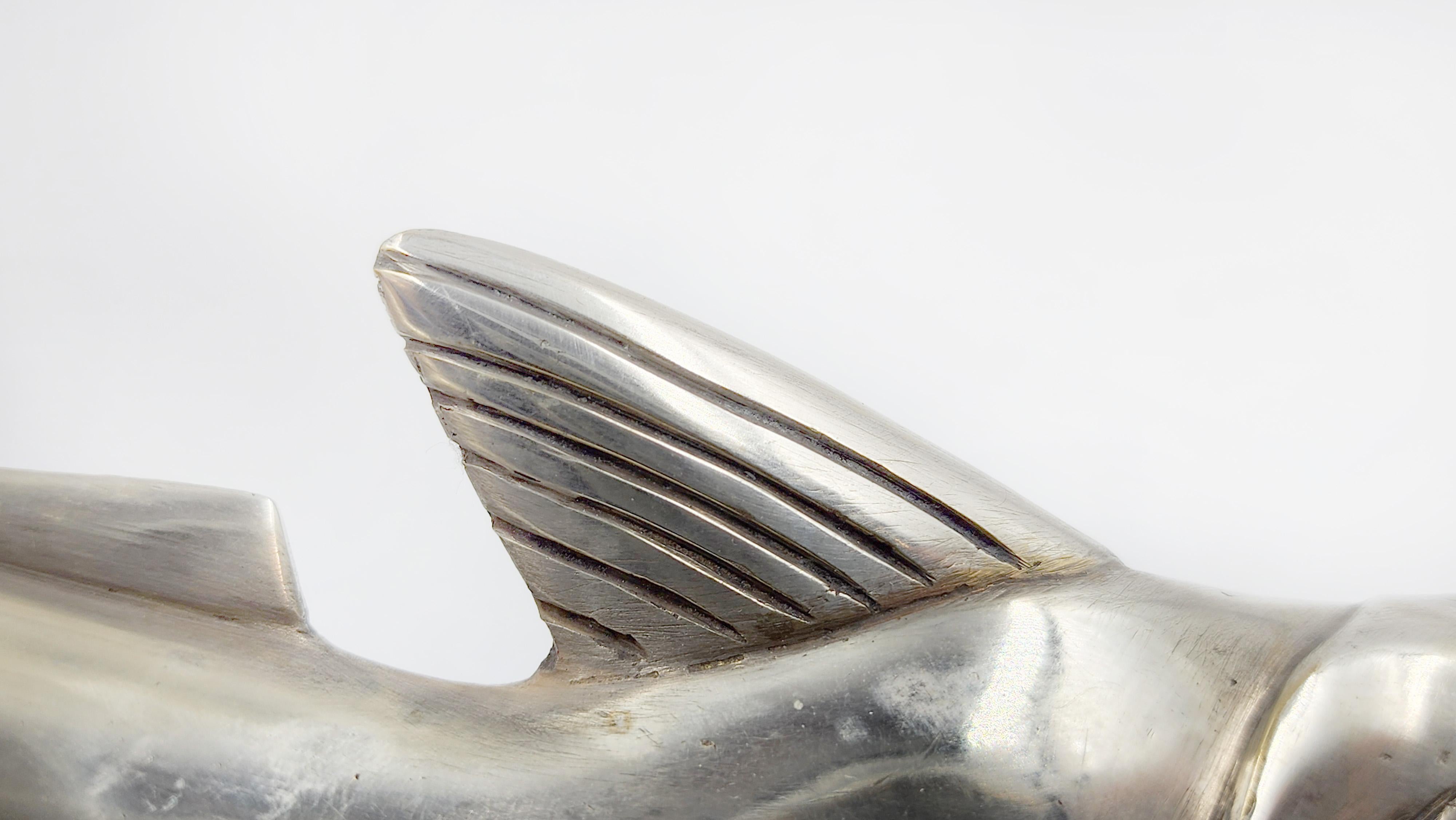 Abrecartas Édouard Marcel Sandoz de un pez plateado Metal en venta