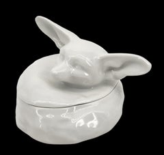 Edouard Marcel Sandoz Porcelain Lying Fennec Candy Box, 1921