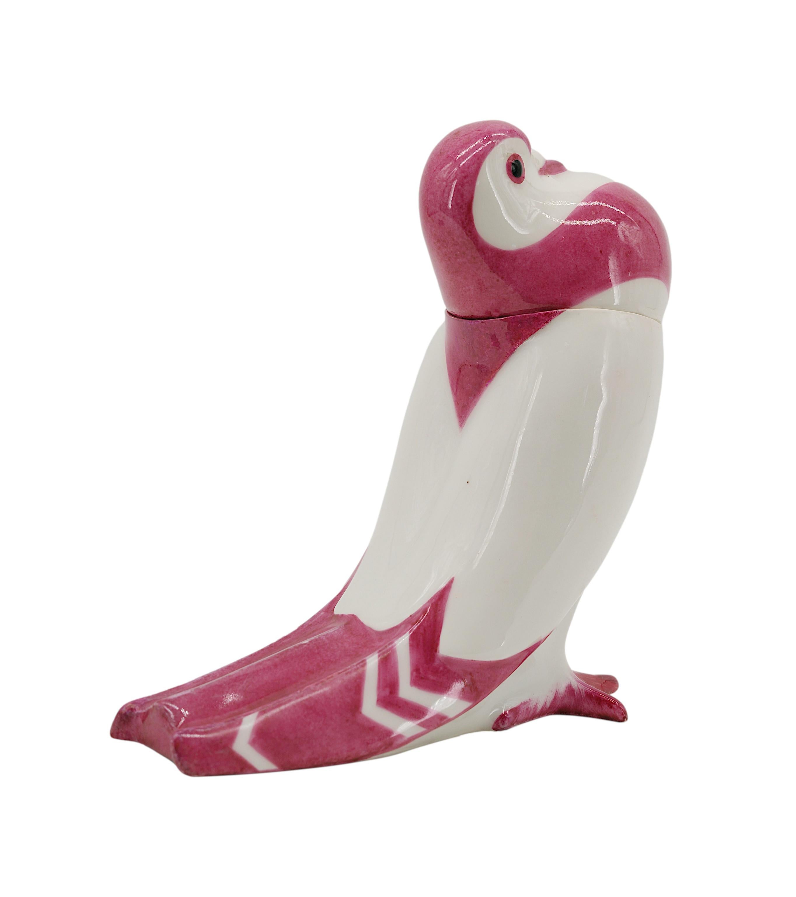 Art Deco Edouard Marcel SANDOZ Porcelain Pigeon Candy Box, 1916 For Sale