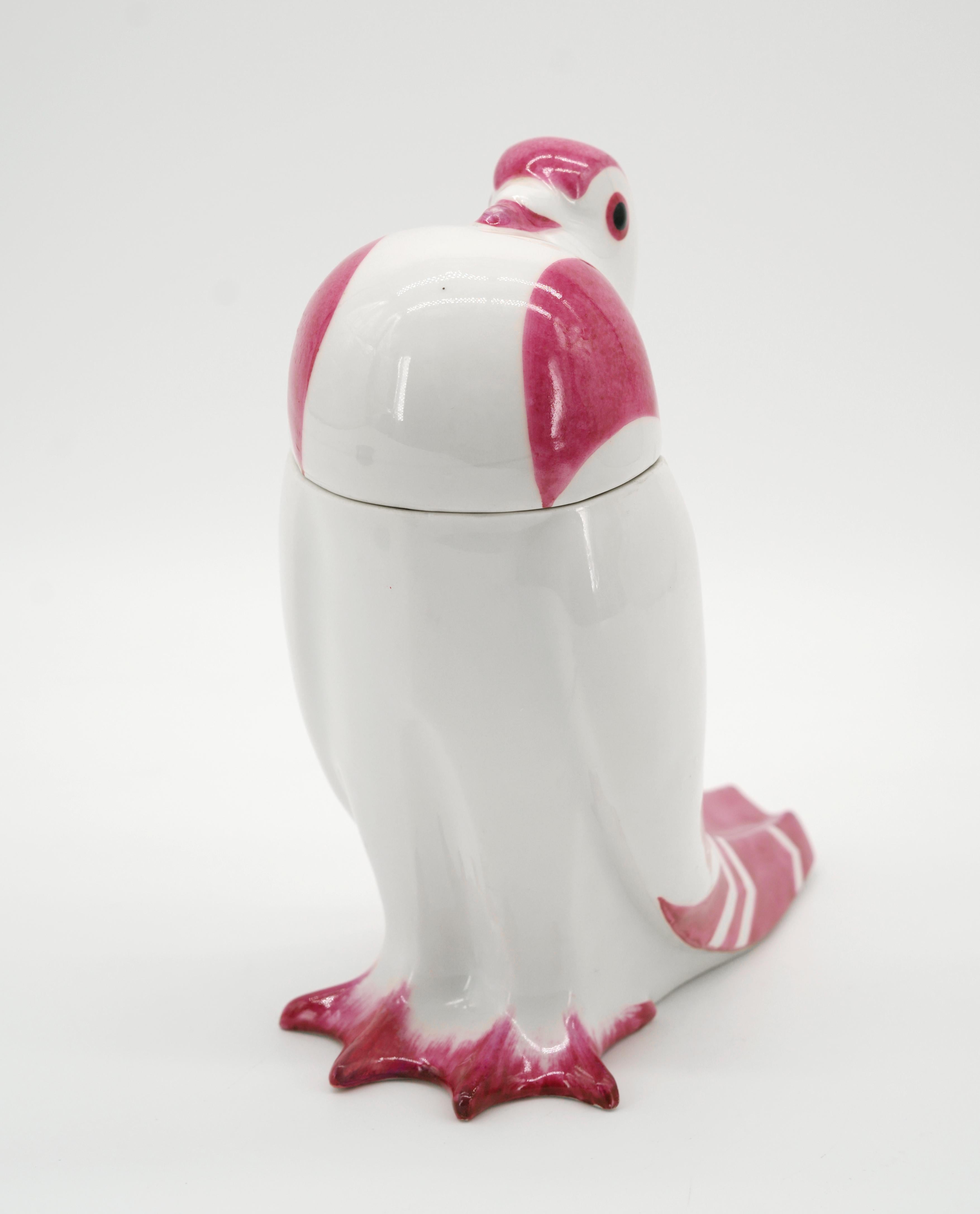 French Edouard Marcel SANDOZ Porcelain Pigeon Candy Box, 1916 For Sale