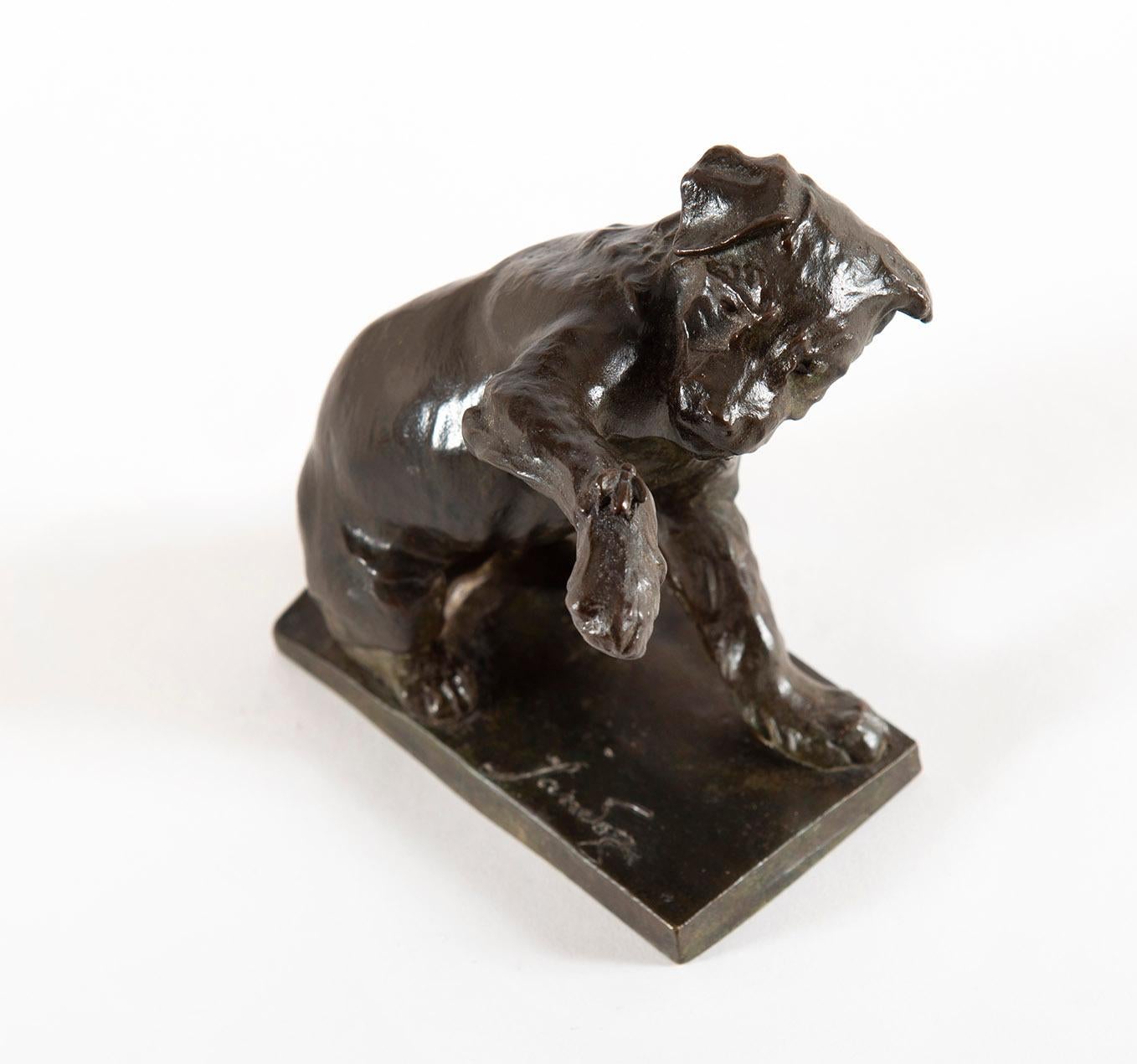 Chien à la sauterelle, by Sandoz, Animals, Sculpture, Bronze, 1910's, Dog 1