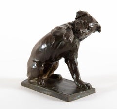 Chien à la sauterelle, by Sandoz, Animals, Sculpture, Bronze, 1910's, Dog