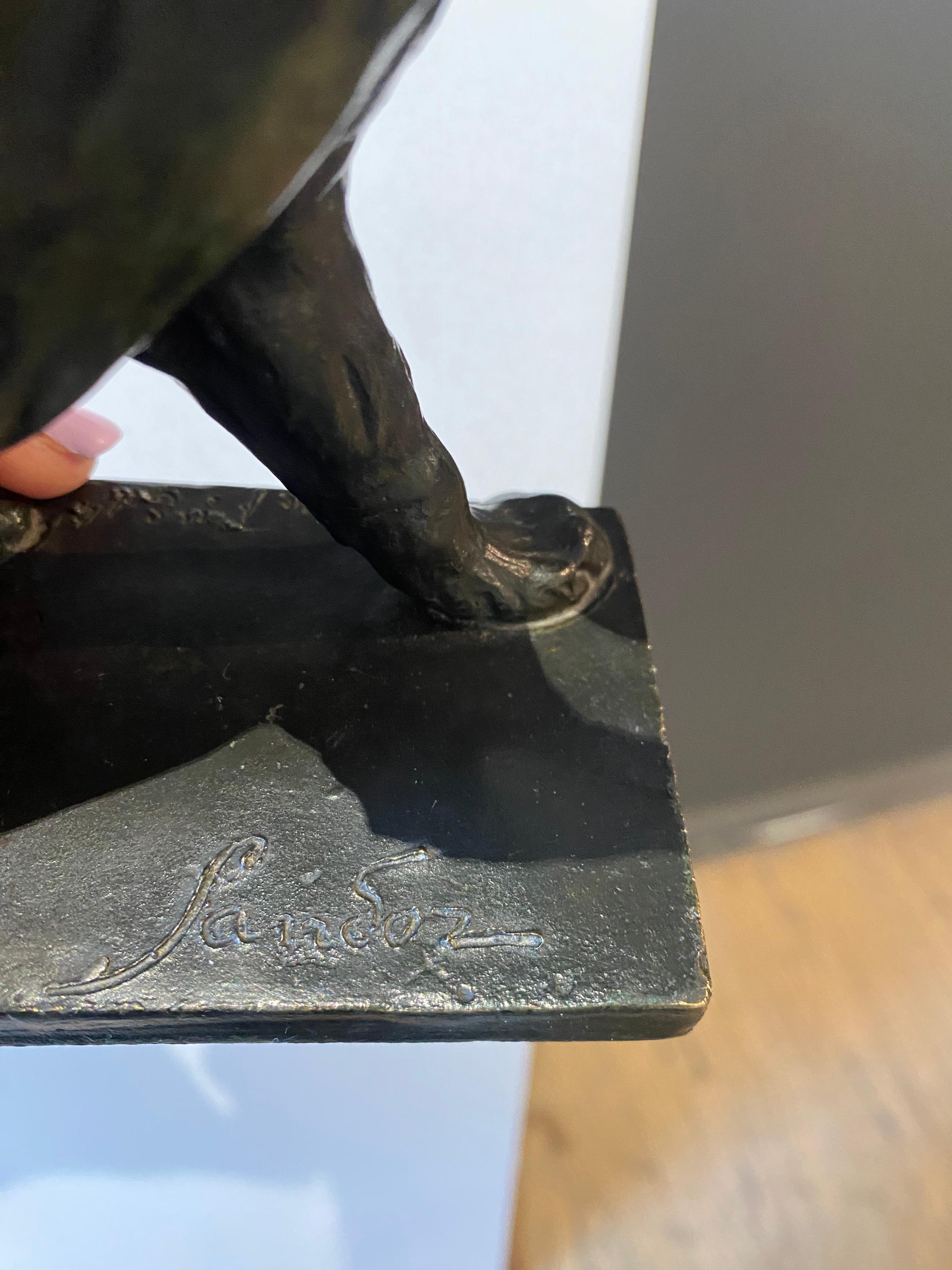 Chien à la sauterelle, Sandoz, Hund, Skulptur, Bronze, Tier, 1910er Jahre (Moderne), Art, von Edouard-Marcel Sandoz