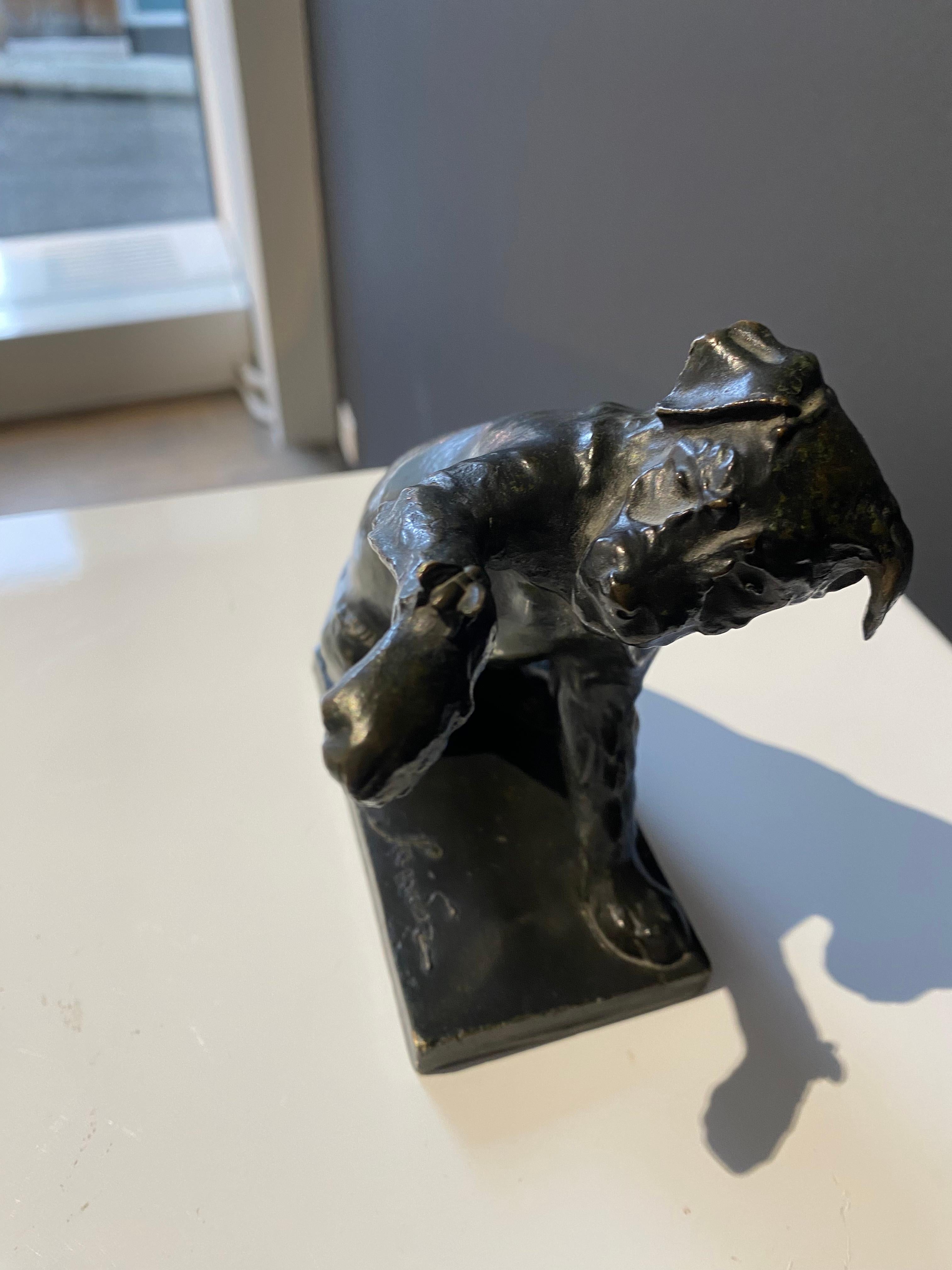 Chien à la sauterelle, Sandoz, Hund, Skulptur, Bronze, Tier, 1910er Jahre im Angebot 3