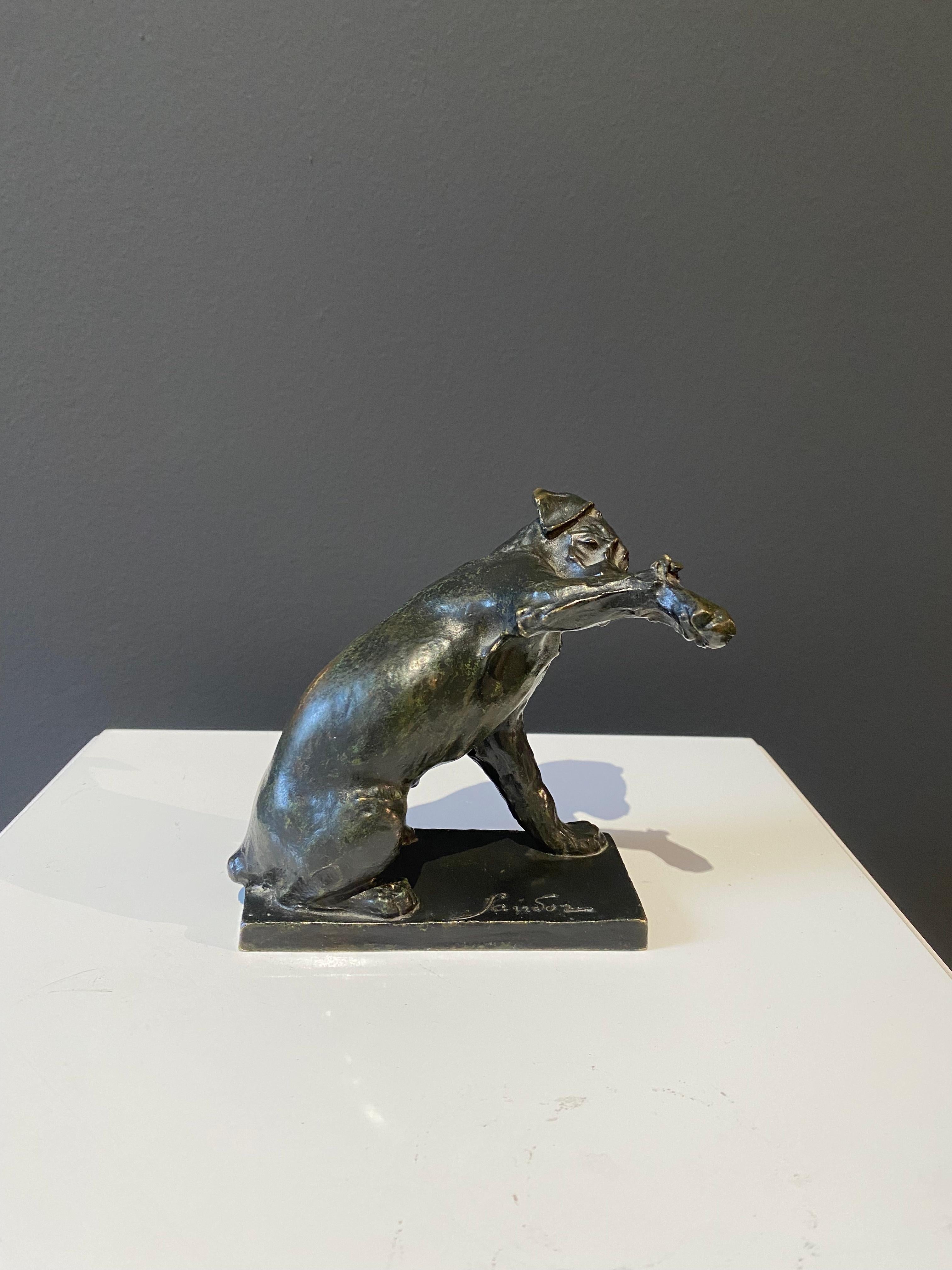 Chien à la sauterelle, Sandoz, Dog, Sculpture, Bronze, Animal, 1910's