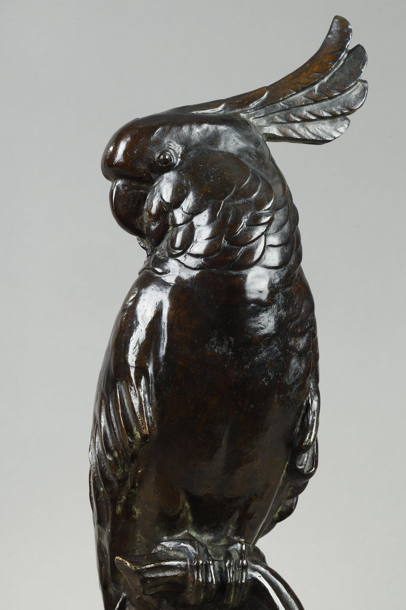 Cockatoo - Sculpture by Edouard-Marcel Sandoz