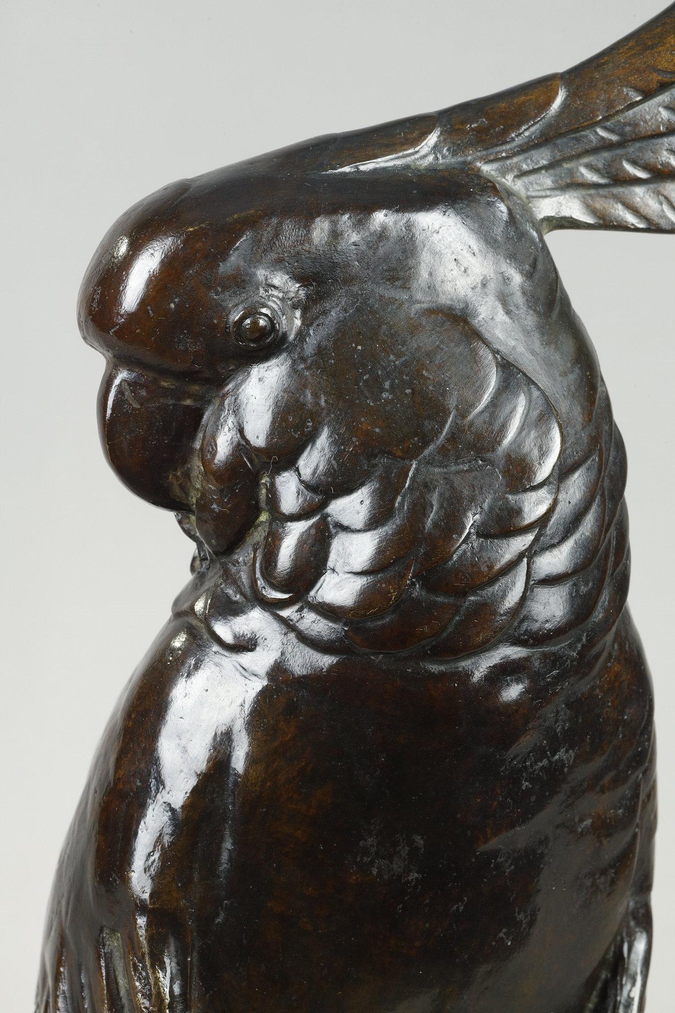 Cockatoo - Art Deco Sculpture by Edouard-Marcel Sandoz
