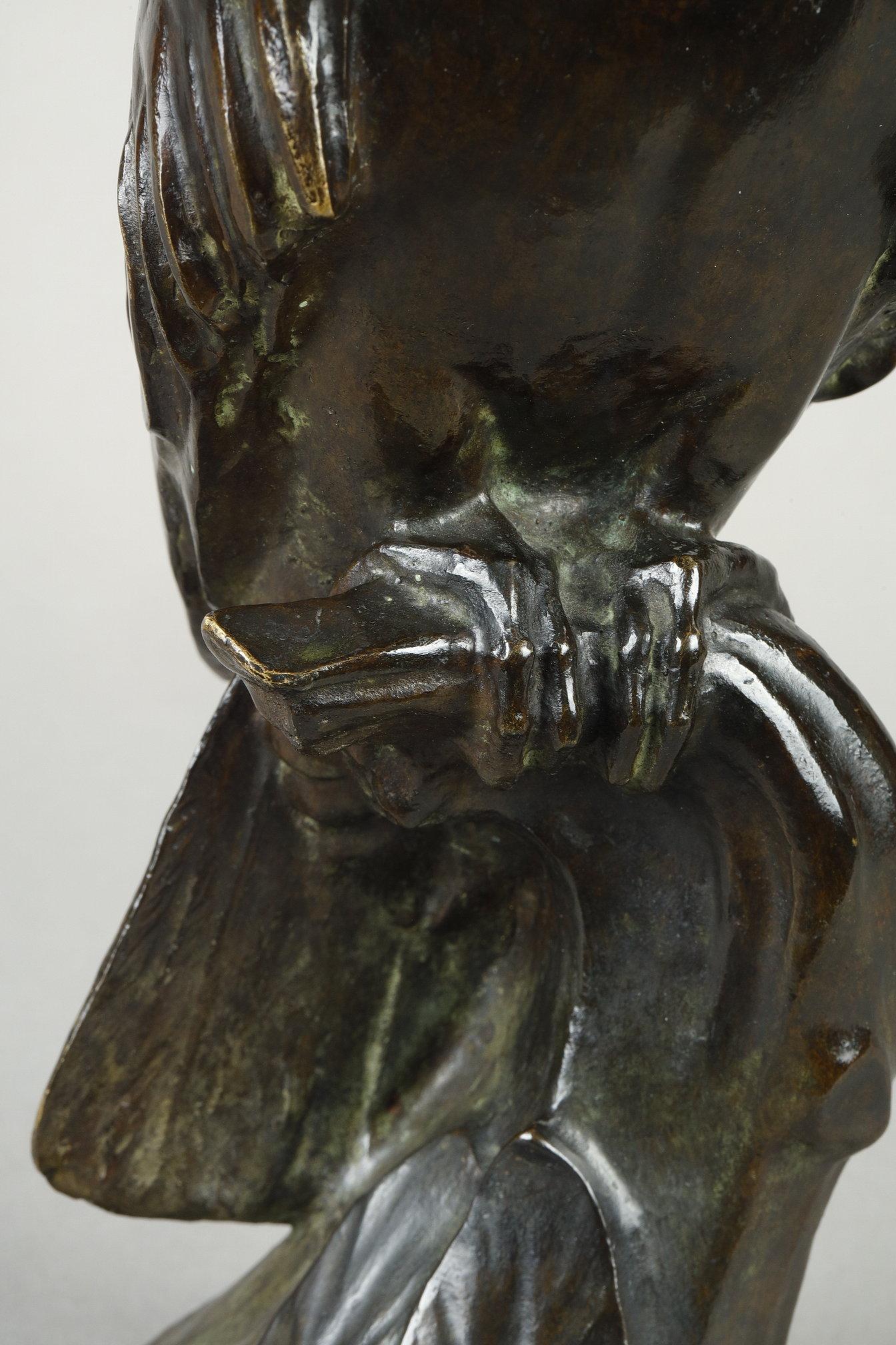 Cockatoo - Gold Figurative Sculpture by Edouard-Marcel Sandoz